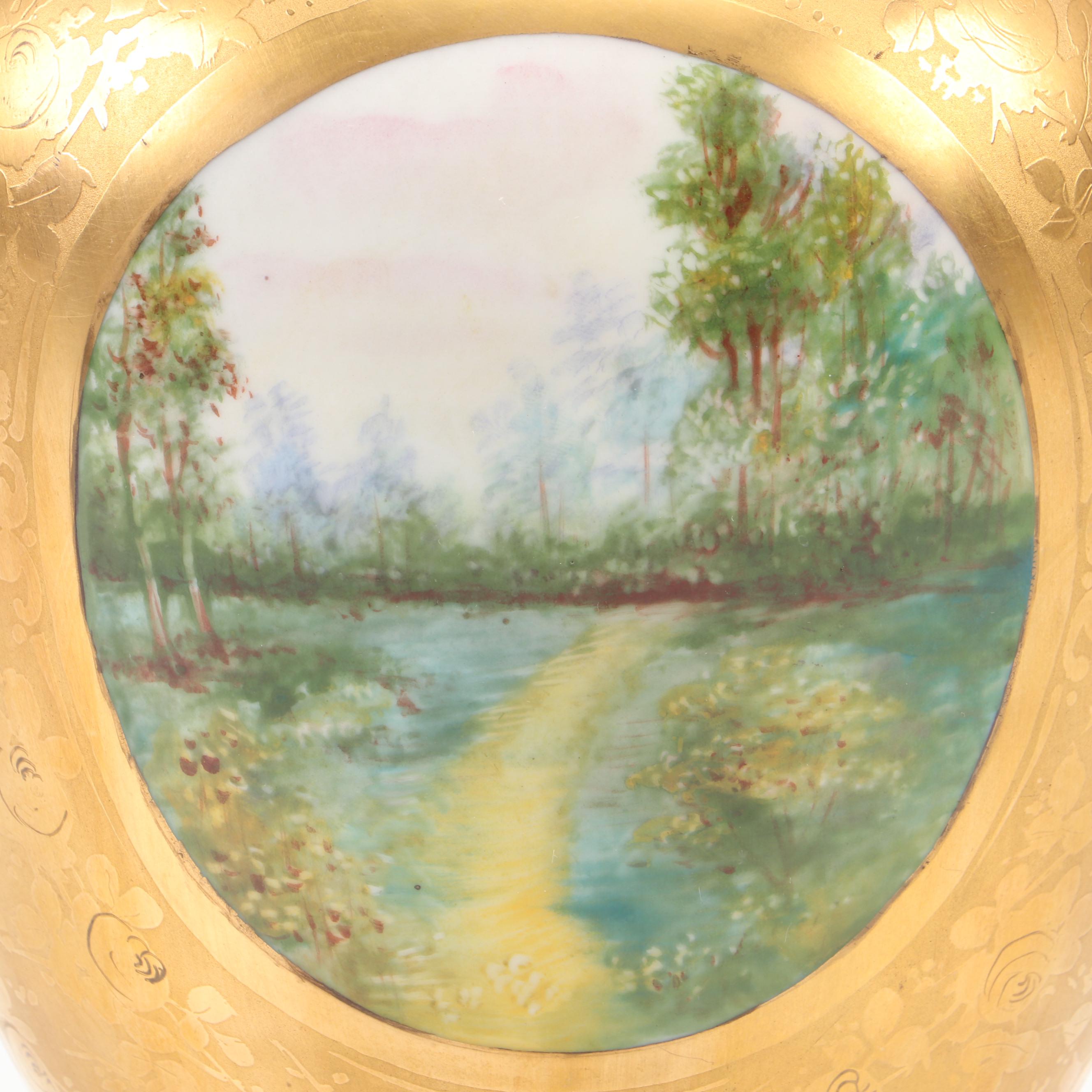 Empire Style Painted Porcelain Baluster Vase