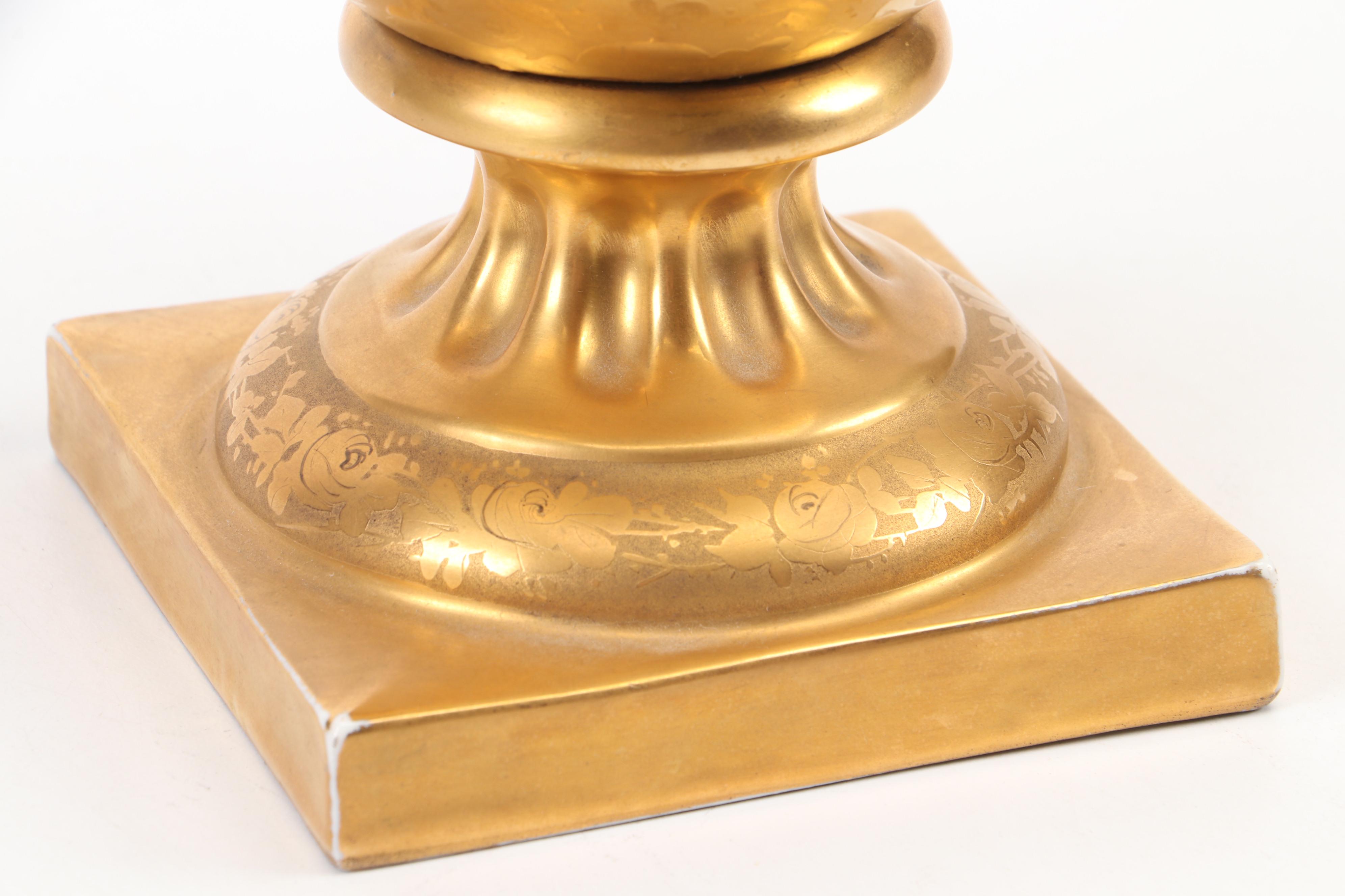 Empire Style Painted Porcelain Baluster Vase