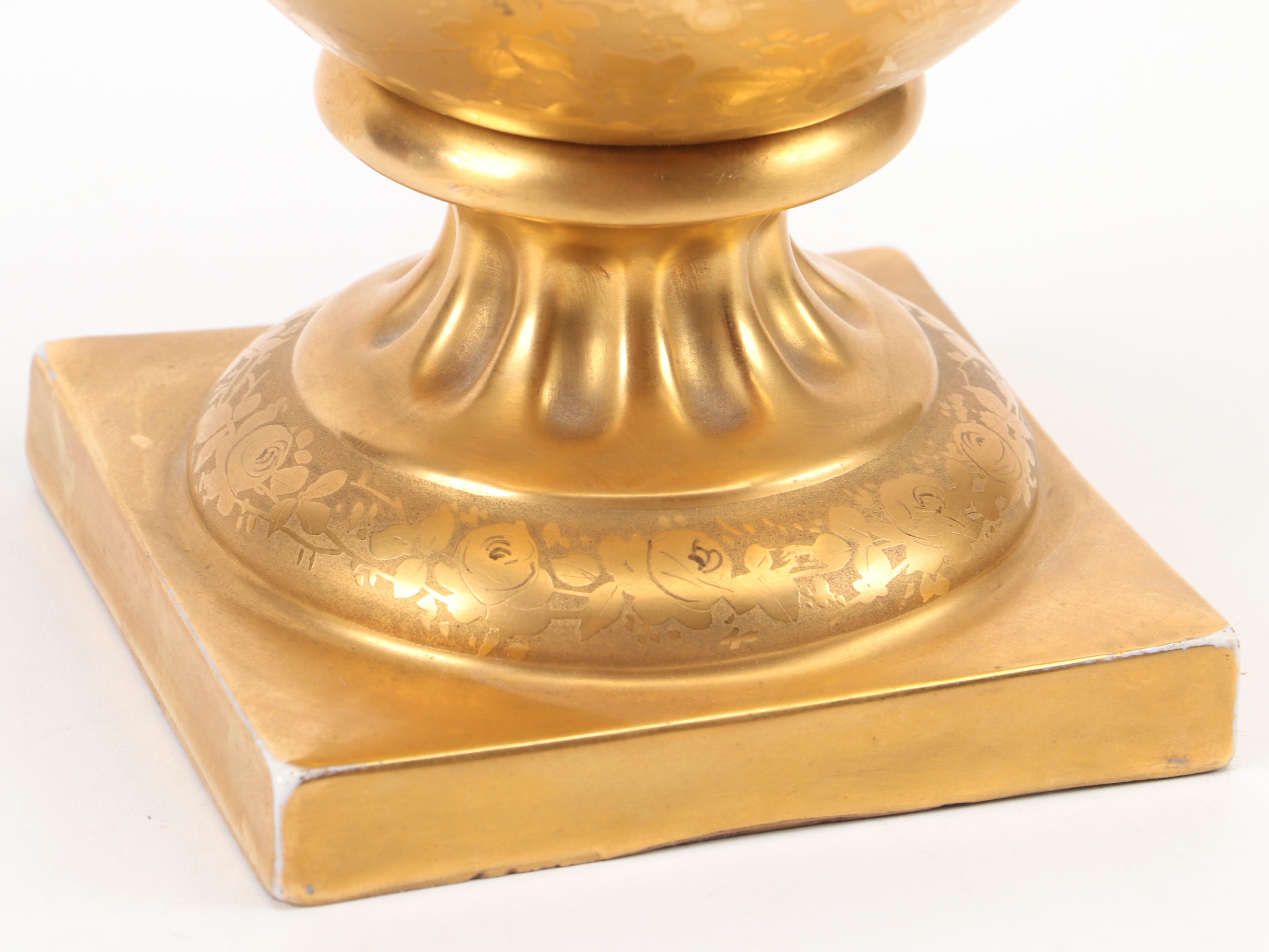 Empire Style Painted Porcelain Baluster Vase