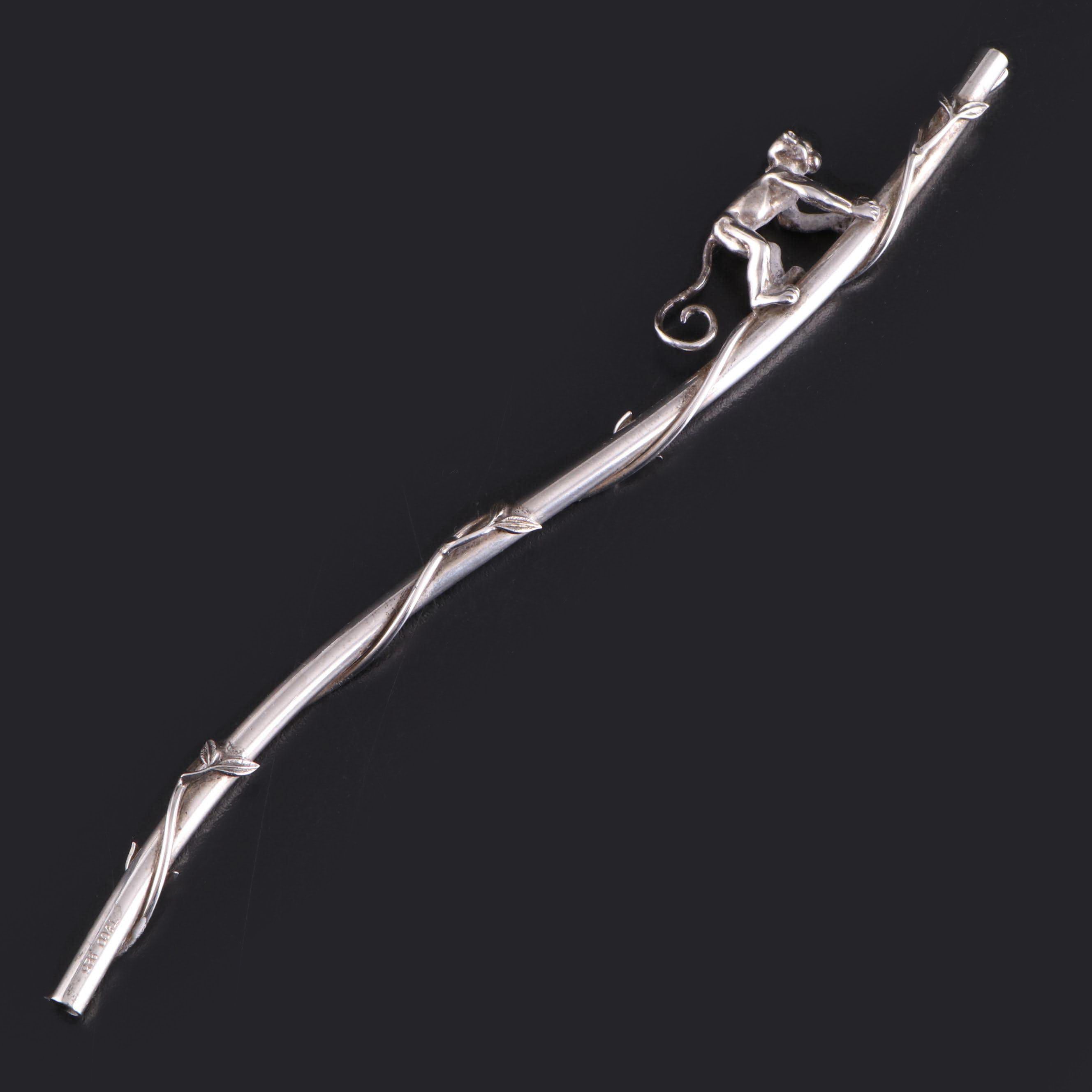 Tiffany & Co. Sterling Silver Monkey Drinking Straw