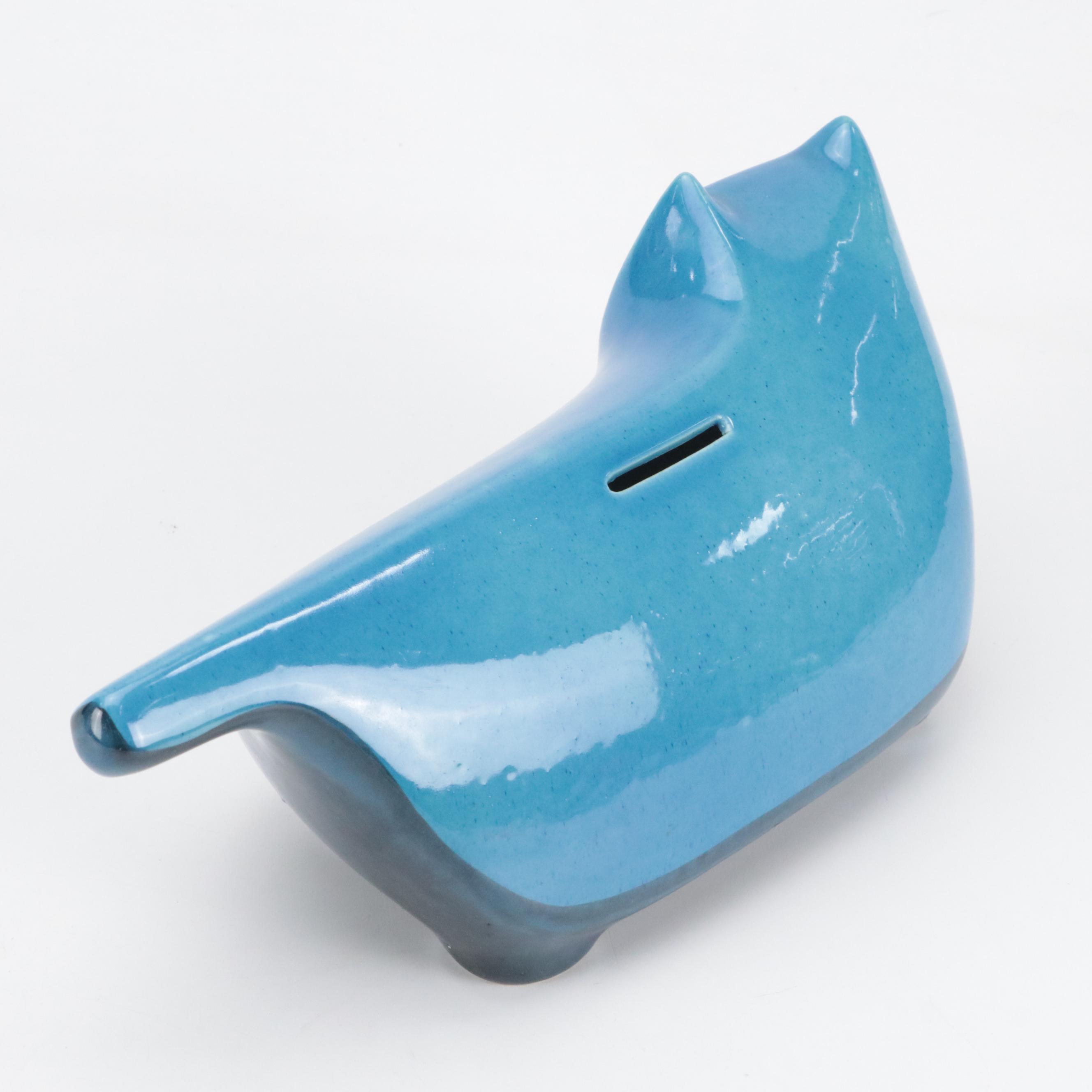 Dante Baldelli Ceramic Cat Bank, Mid-20th Century