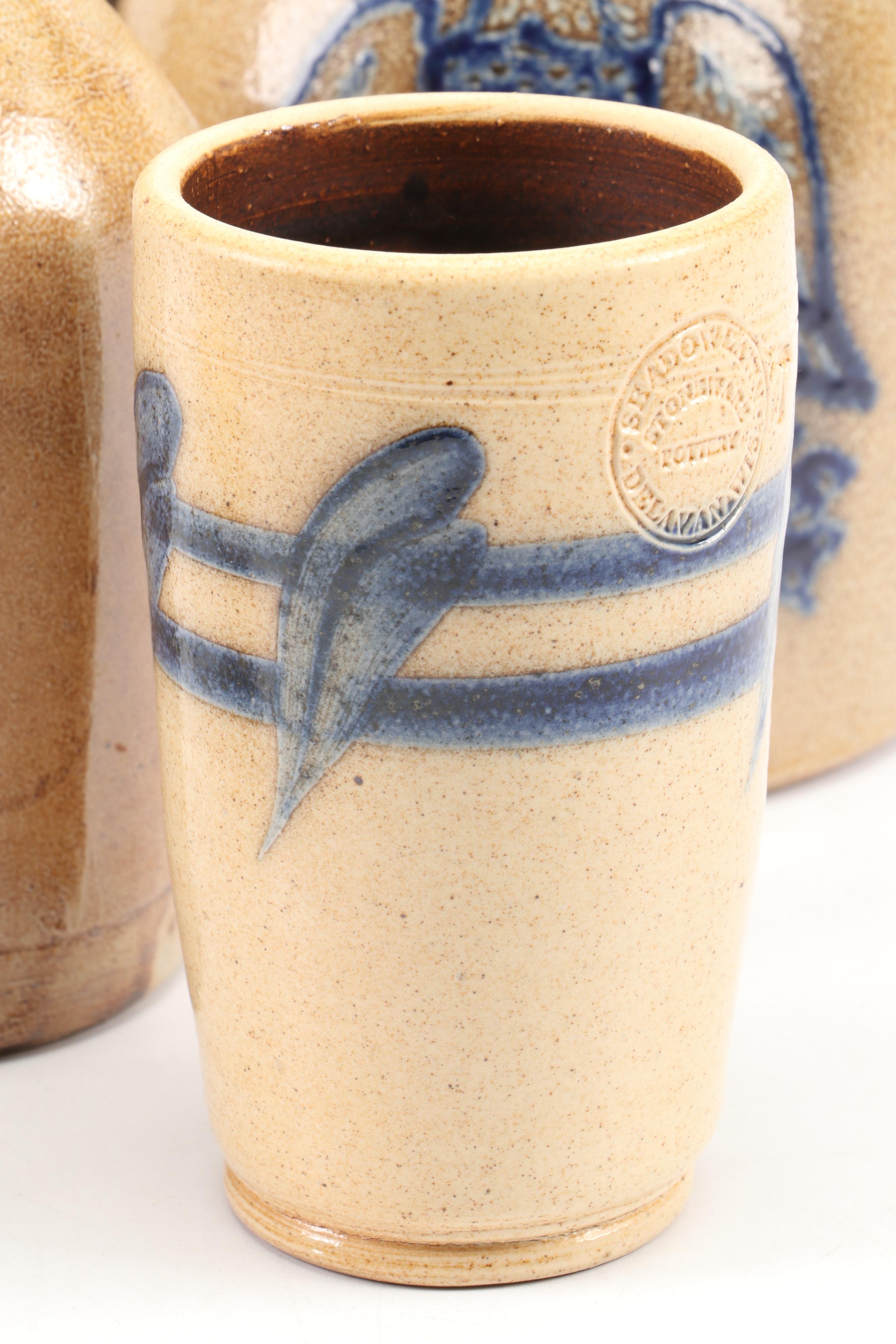 Crocker & Springer Eagle Motif Stoneware Vase with More Table Accessories