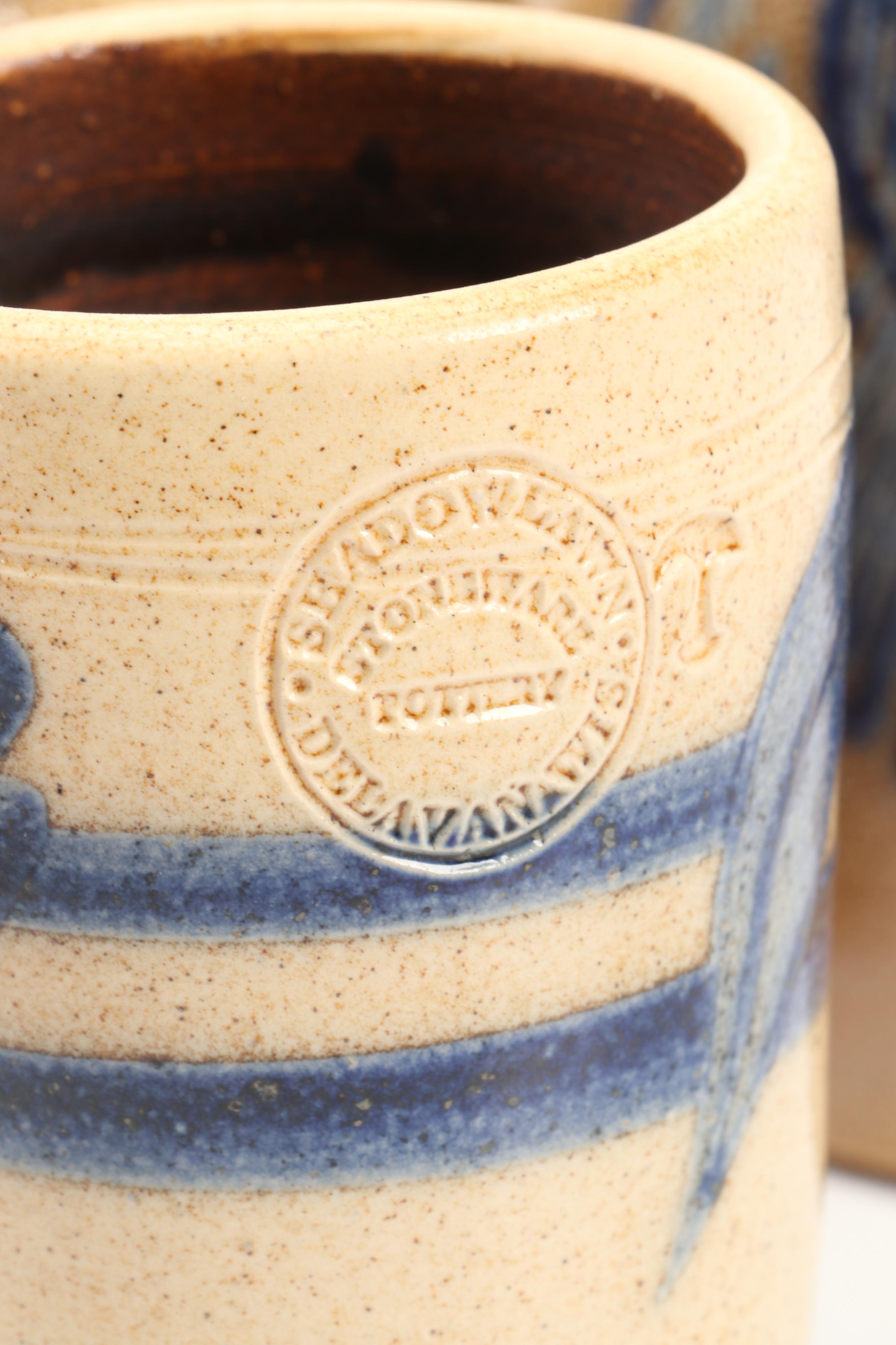 Crocker & Springer Eagle Motif Stoneware Vase with More Table Accessories