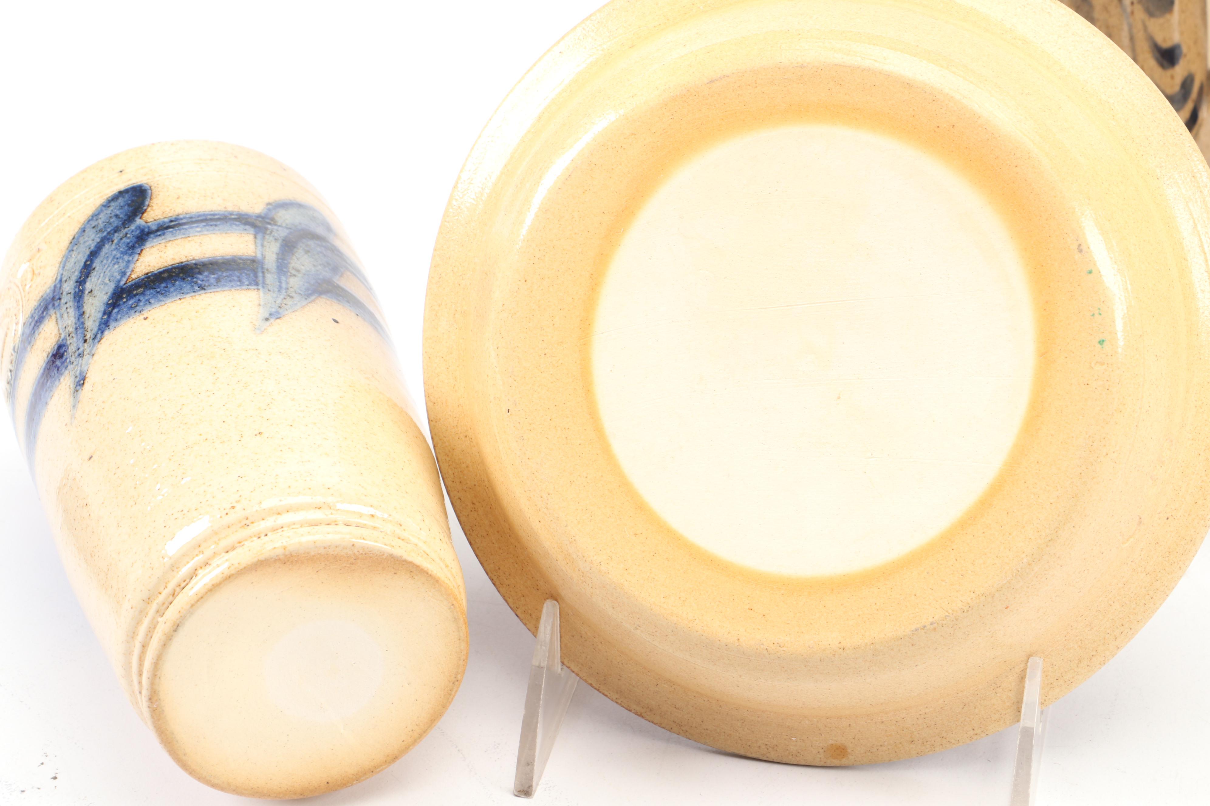 Crocker & Springer Eagle Motif Stoneware Vase with More Table Accessories