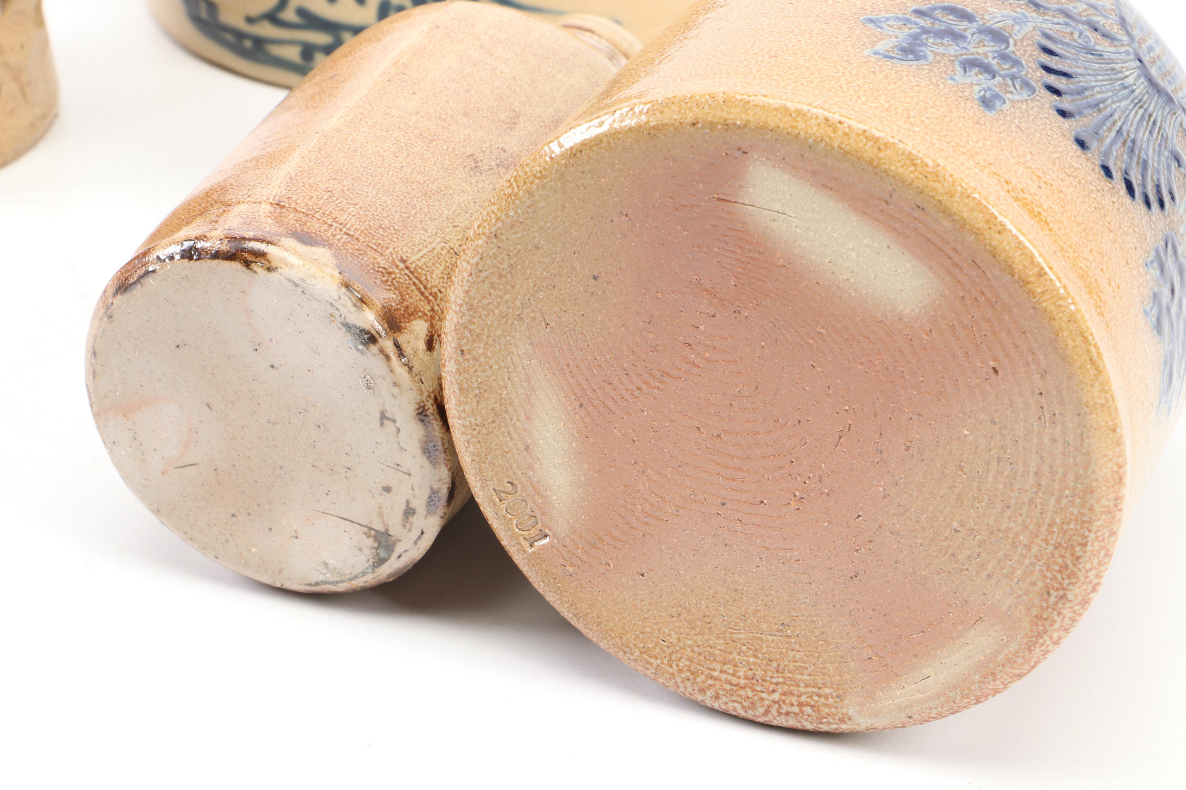 Crocker & Springer Eagle Motif Stoneware Vase with More Table Accessories