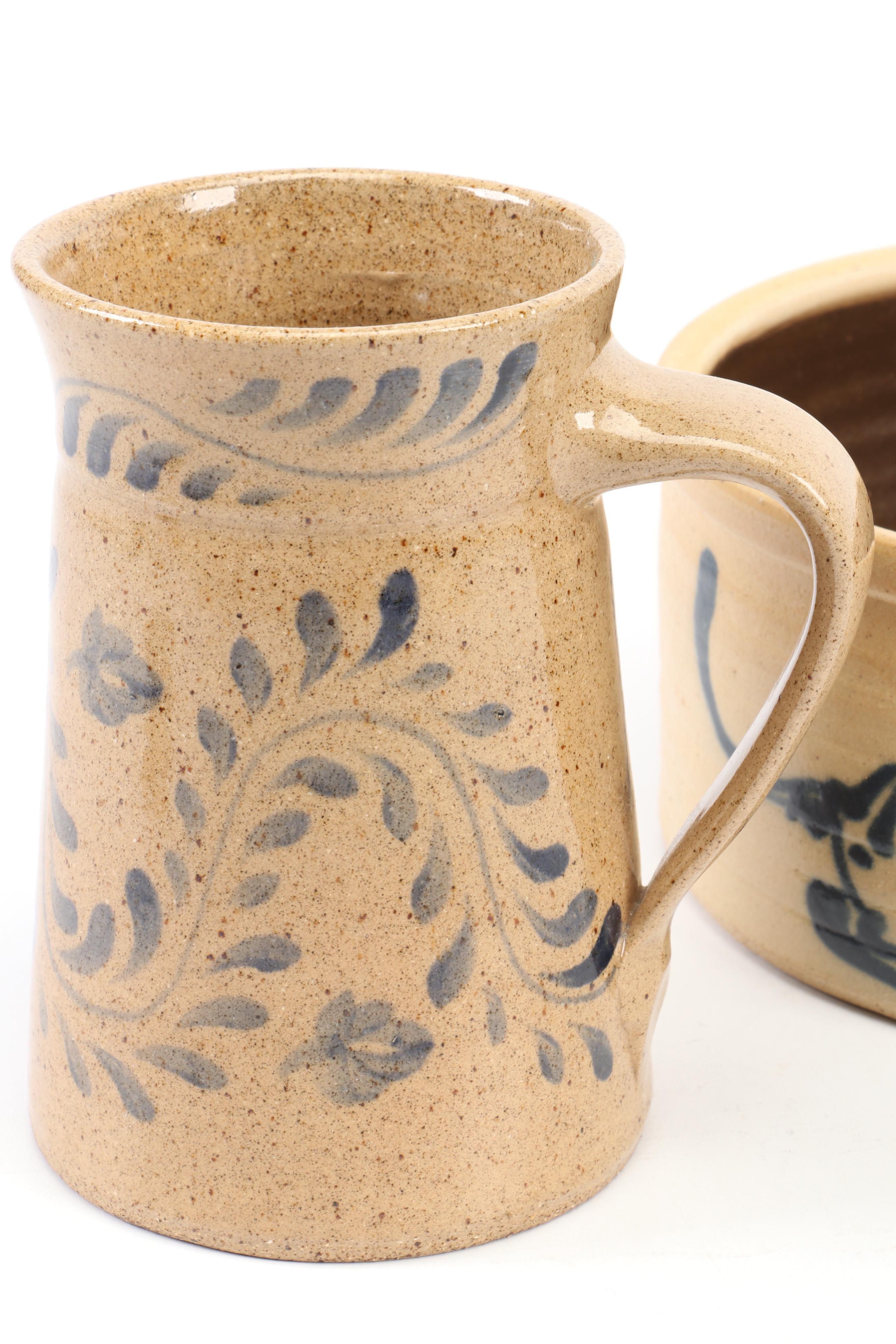 Crocker & Springer Eagle Motif Stoneware Vase with More Table Accessories