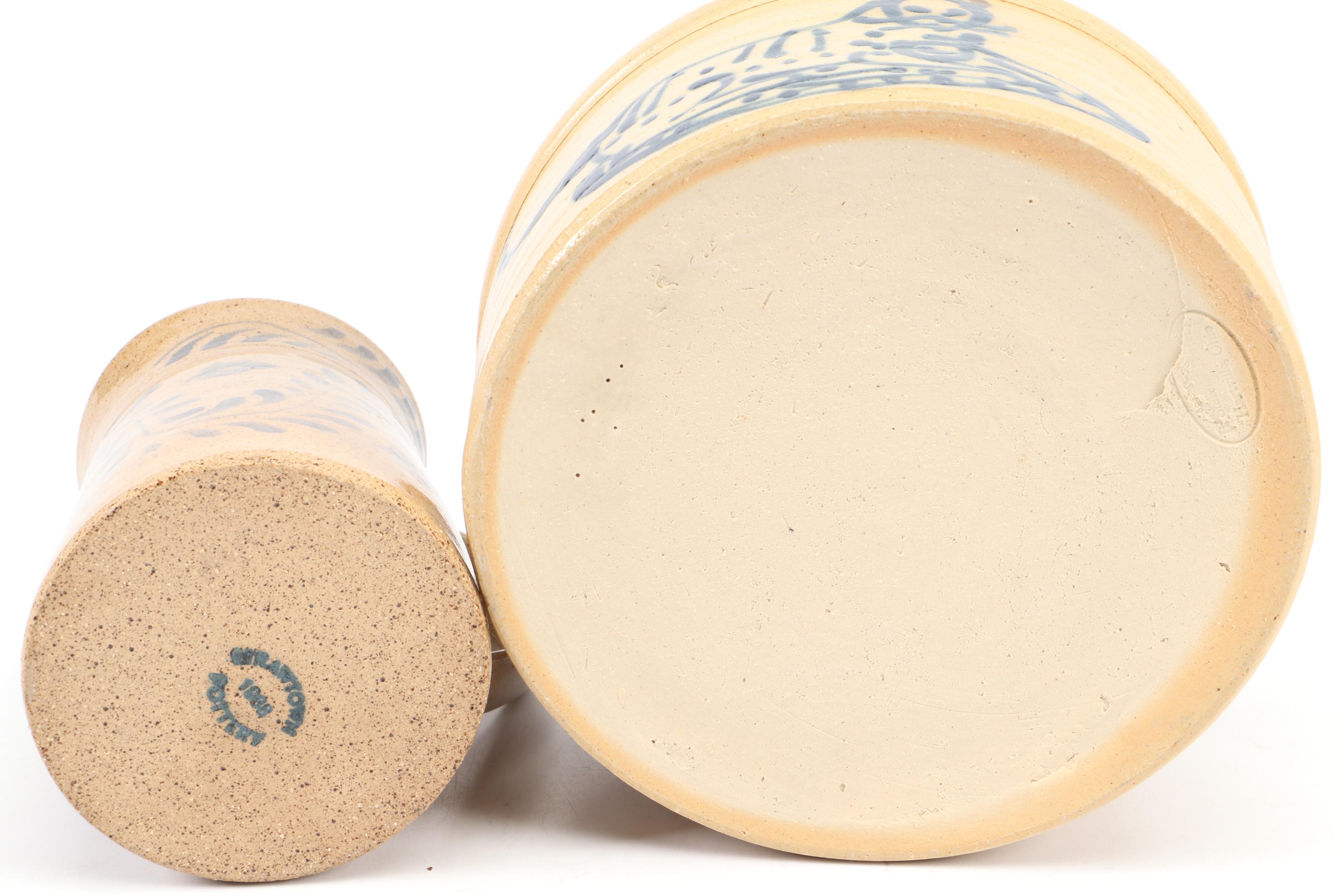 Crocker & Springer Eagle Motif Stoneware Vase with More Table Accessories