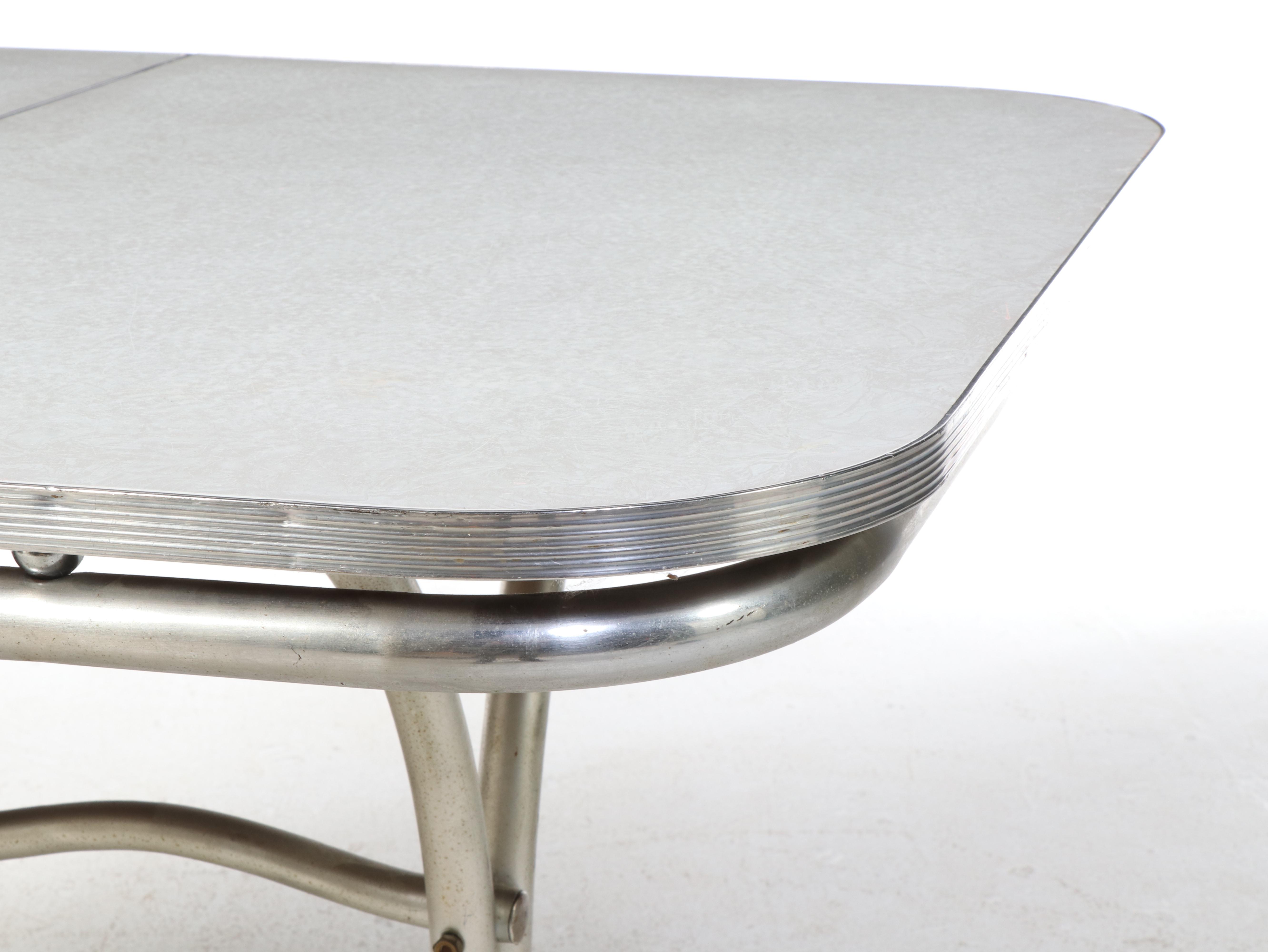 Douglas Furniture Chrome and Formica Extending Kitchen Table, Mid-20th Century