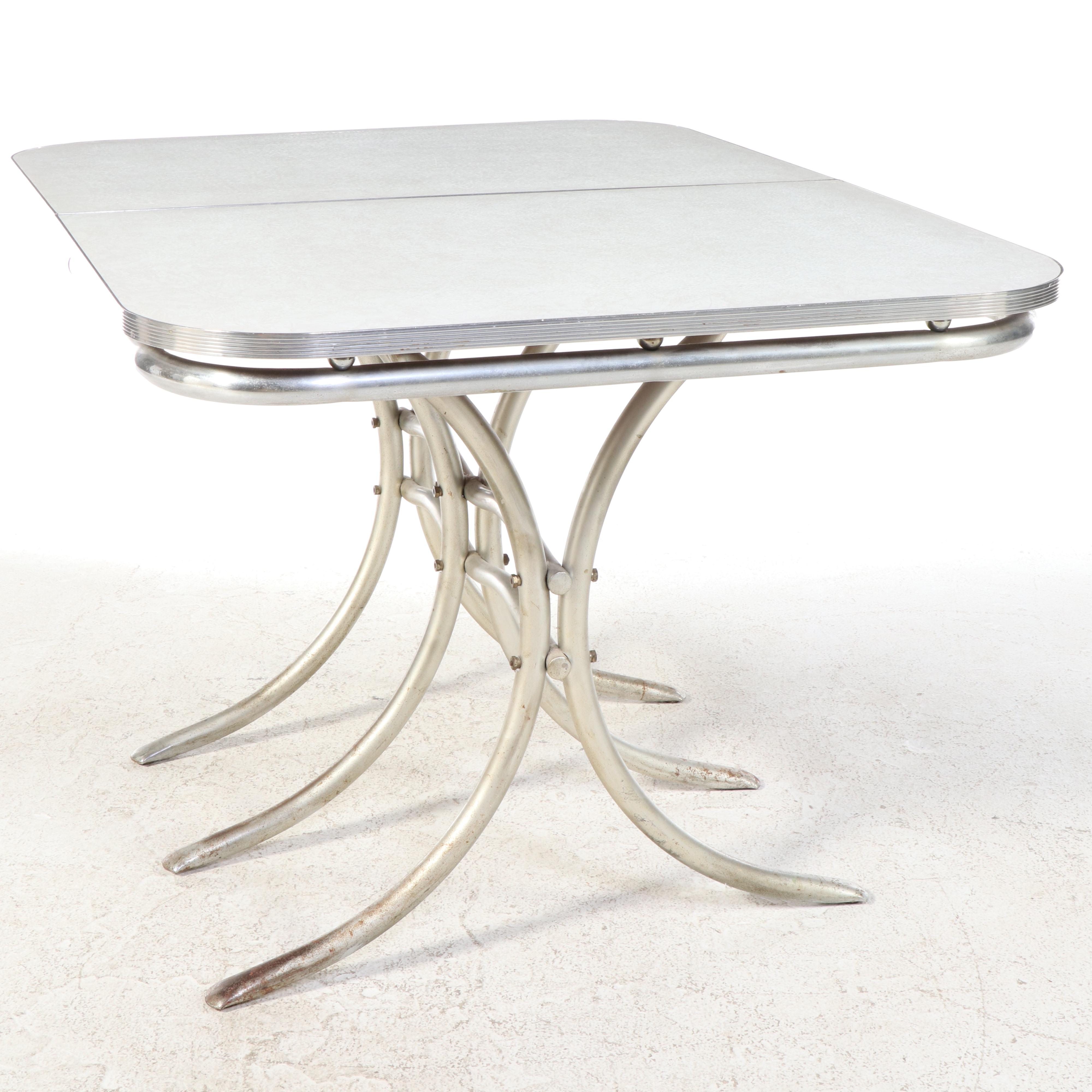 Douglas Furniture Chrome and Formica Extending Kitchen Table, Mid-20th Century
