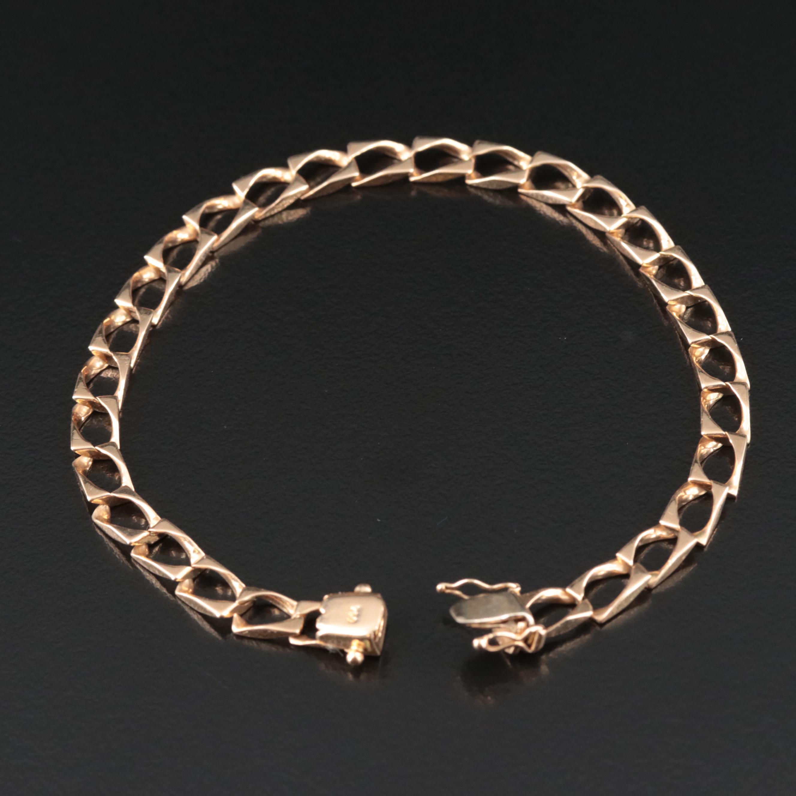 18K Fancy Curb Chain Bracelet