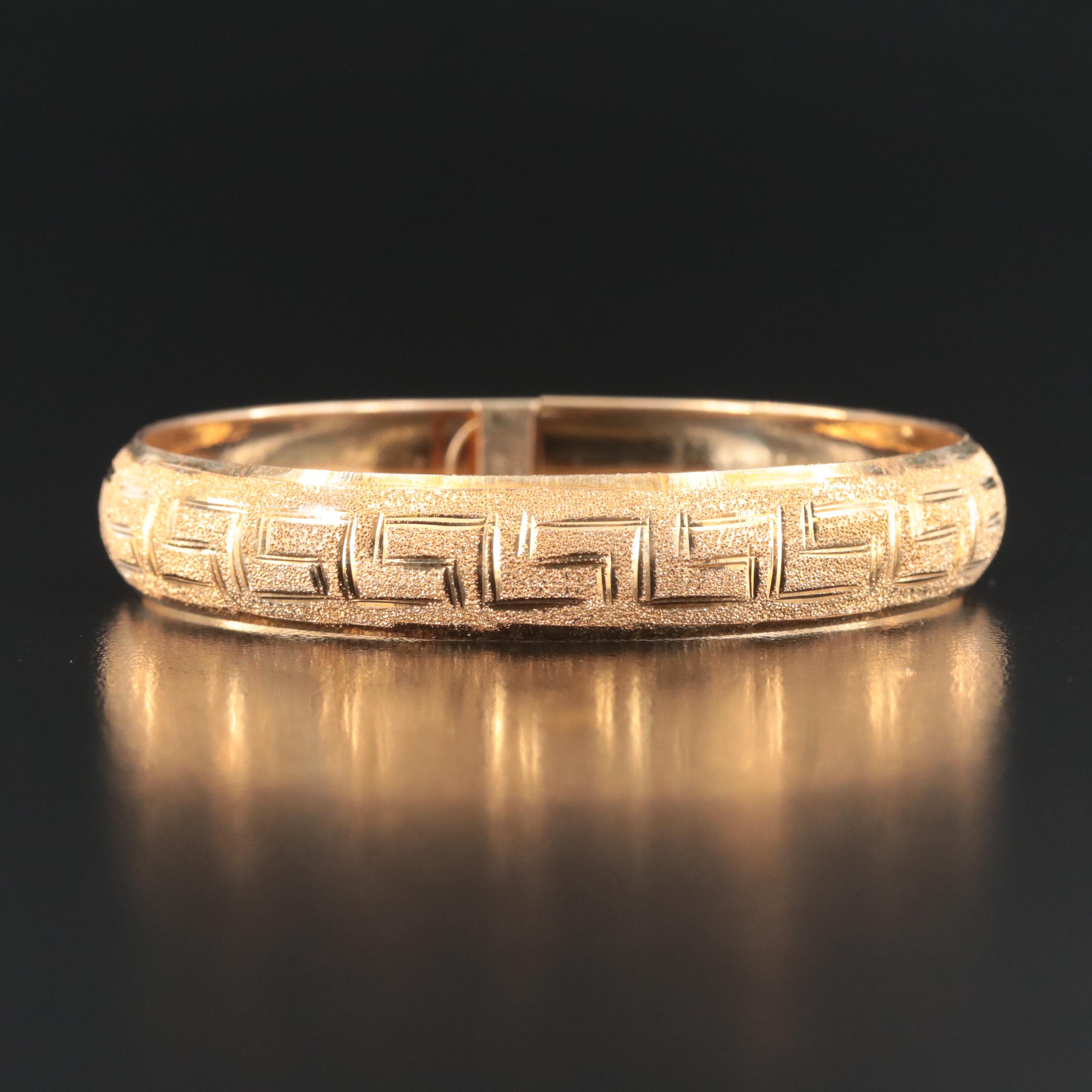 10K Greek Key Bangle