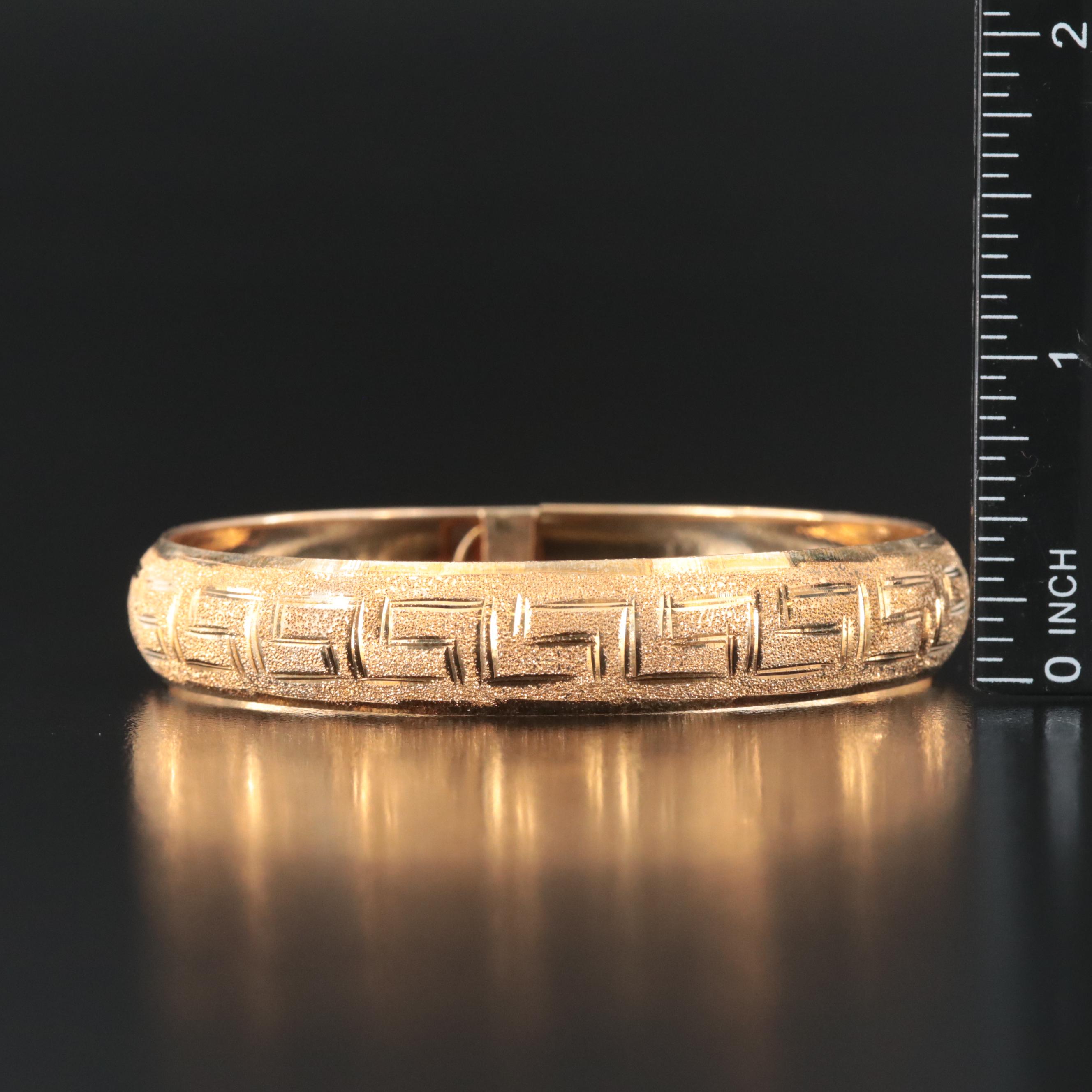 10K Greek Key Bangle