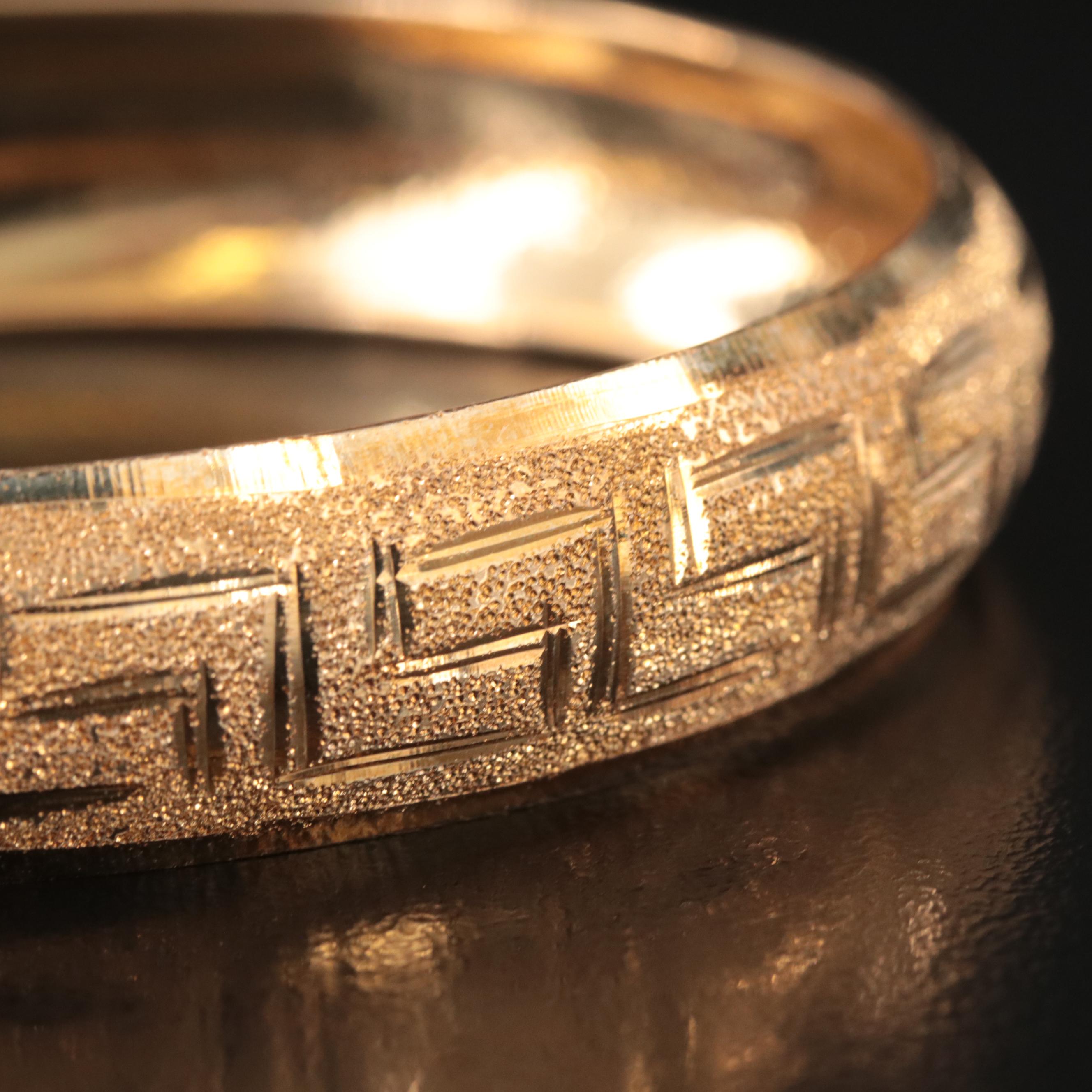10K Greek Key Bangle
