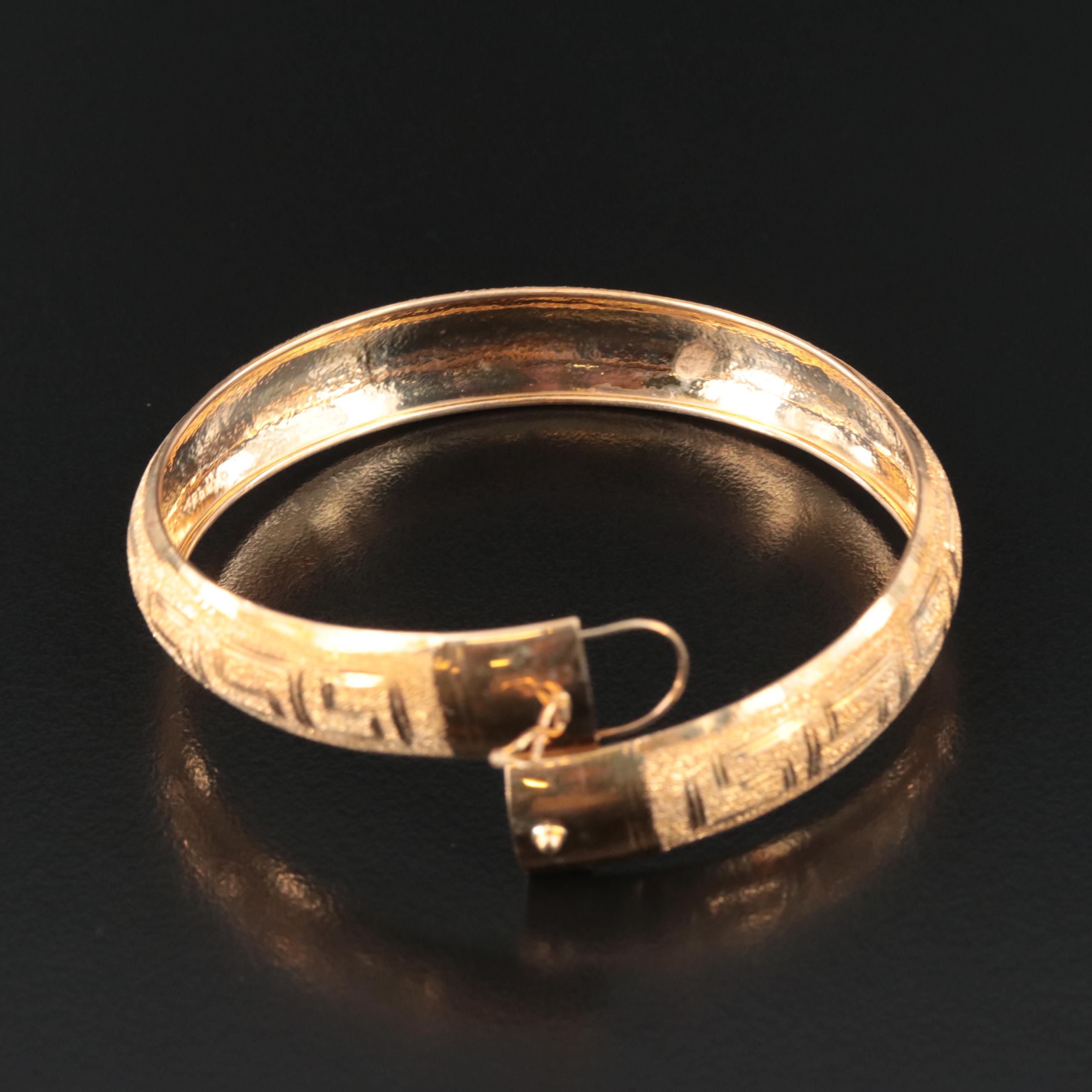 10K Greek Key Bangle