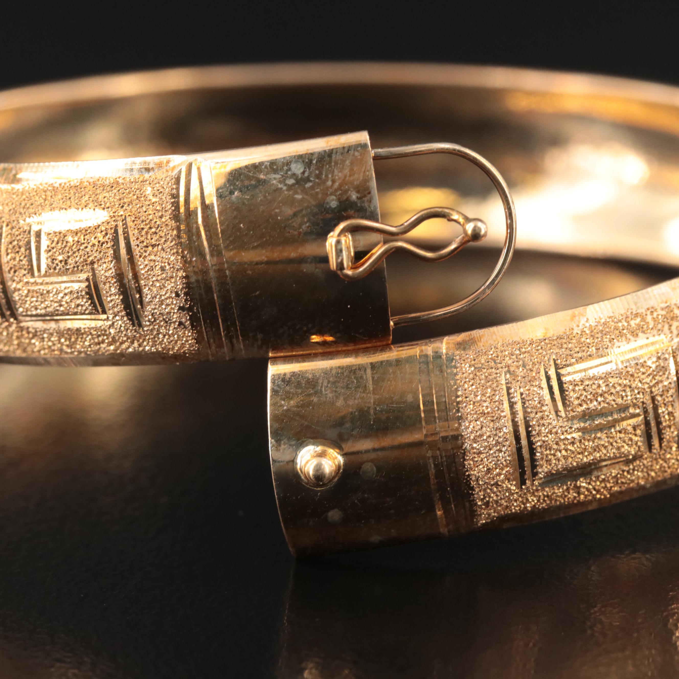 10K Greek Key Bangle