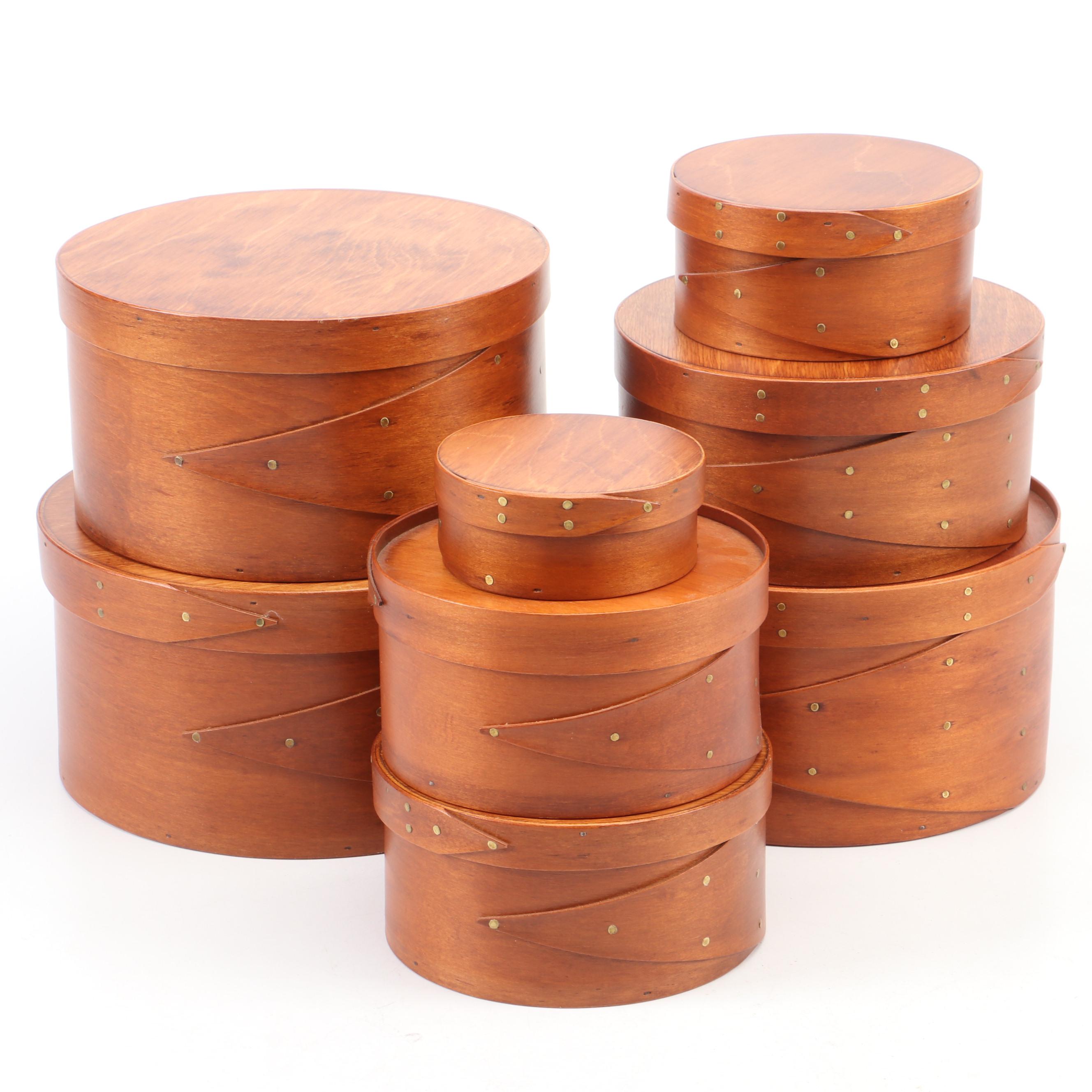 Frye's Measure Mill Cherry Finished Wood Shaker Boxes