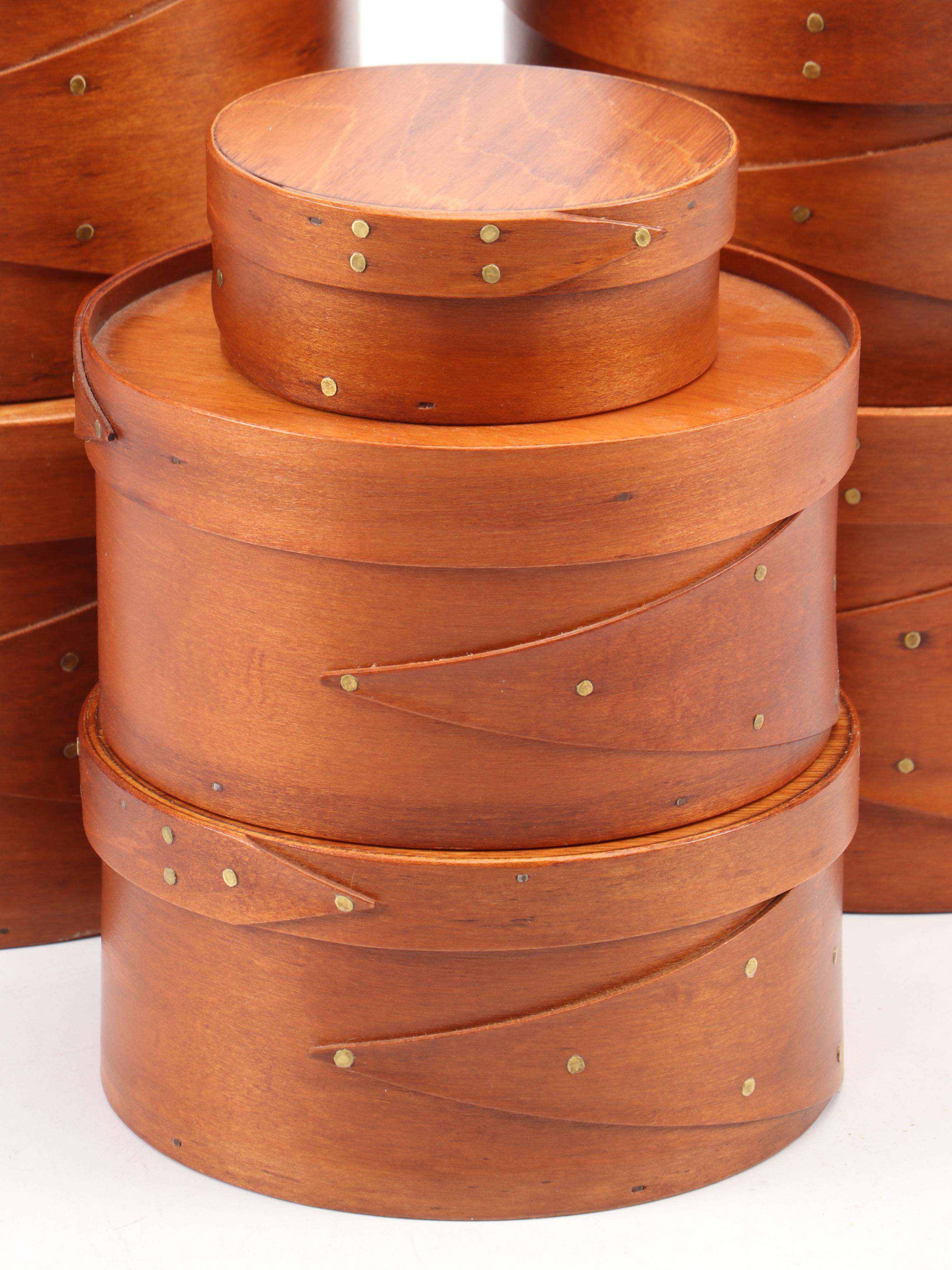 Frye's Measure Mill Cherry Finished Wood Shaker Boxes