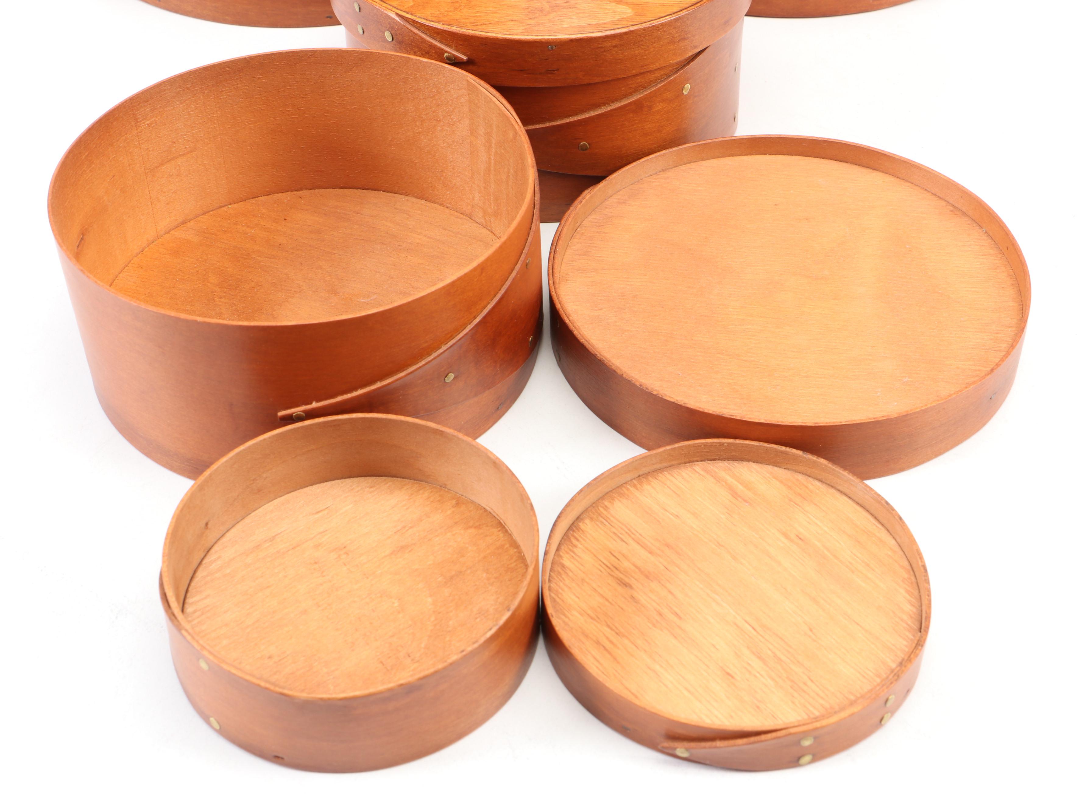 Frye's Measure Mill Cherry Finished Wood Shaker Boxes