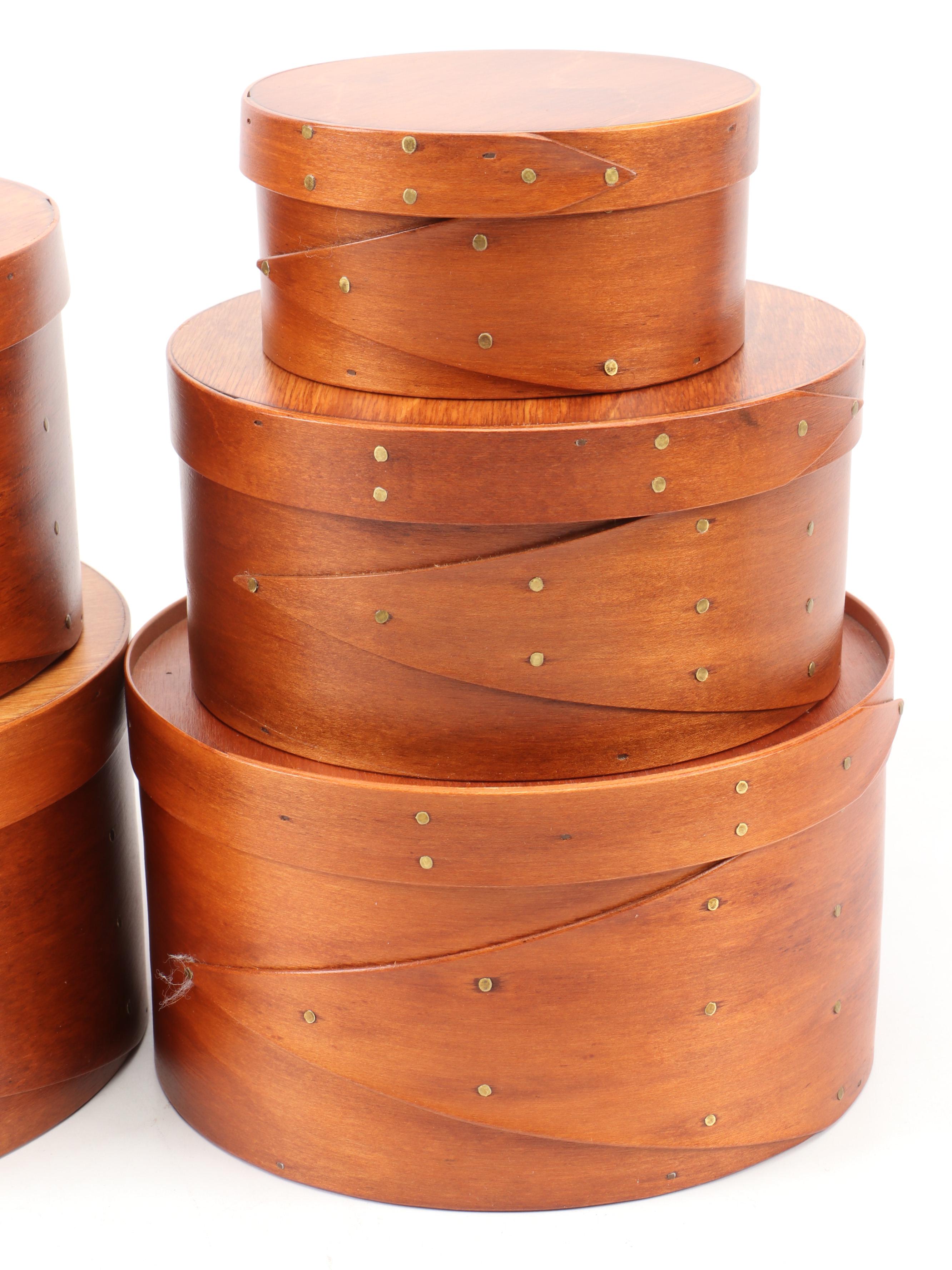 Frye's Measure Mill Cherry Finished Wood Shaker Boxes