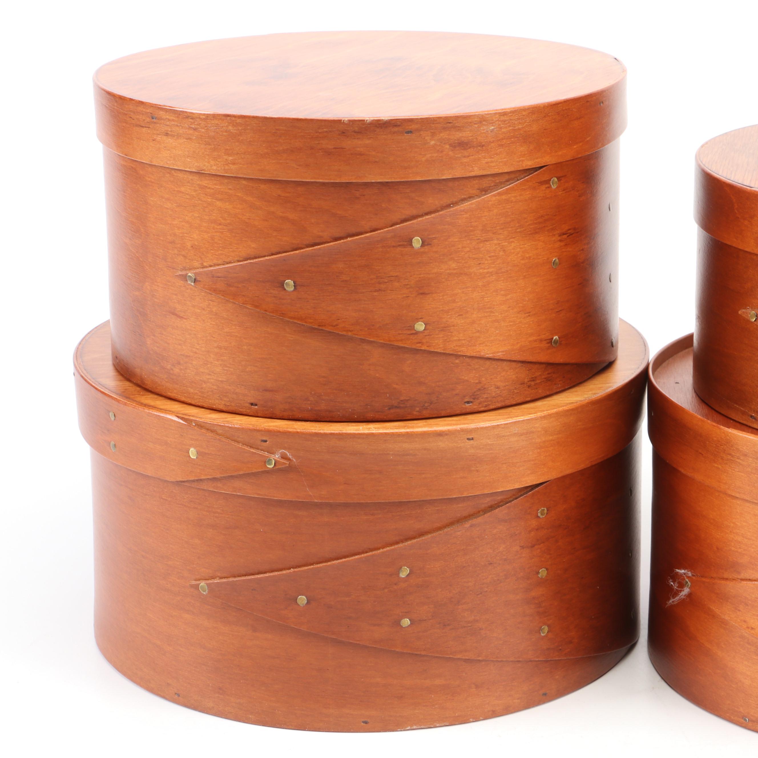 Frye's Measure Mill Cherry Finished Wood Shaker Boxes