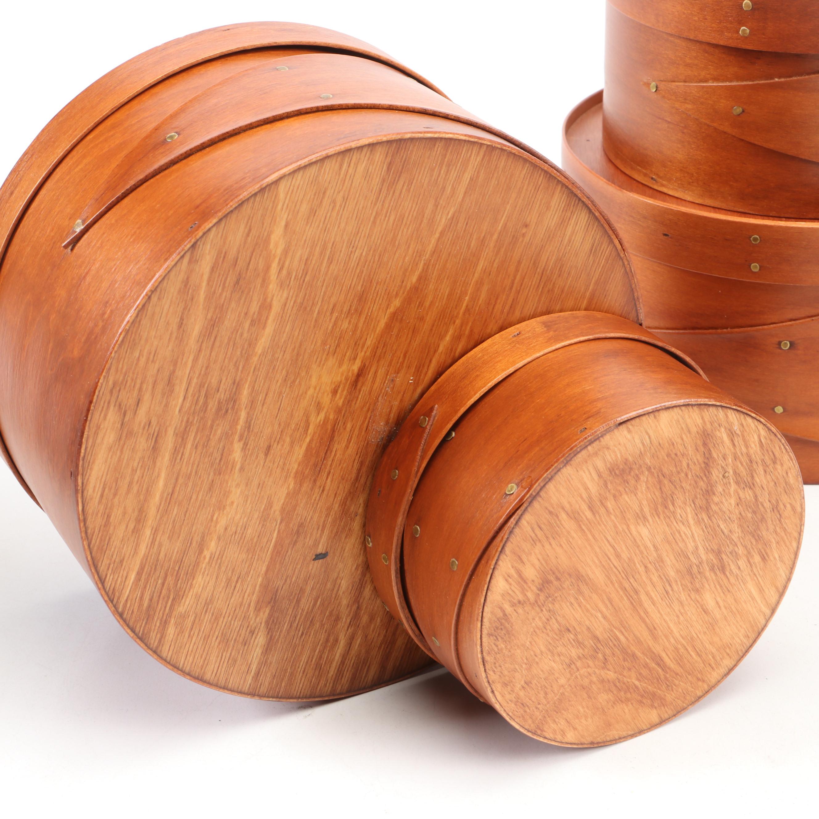 Frye's Measure Mill Cherry Finished Wood Shaker Boxes