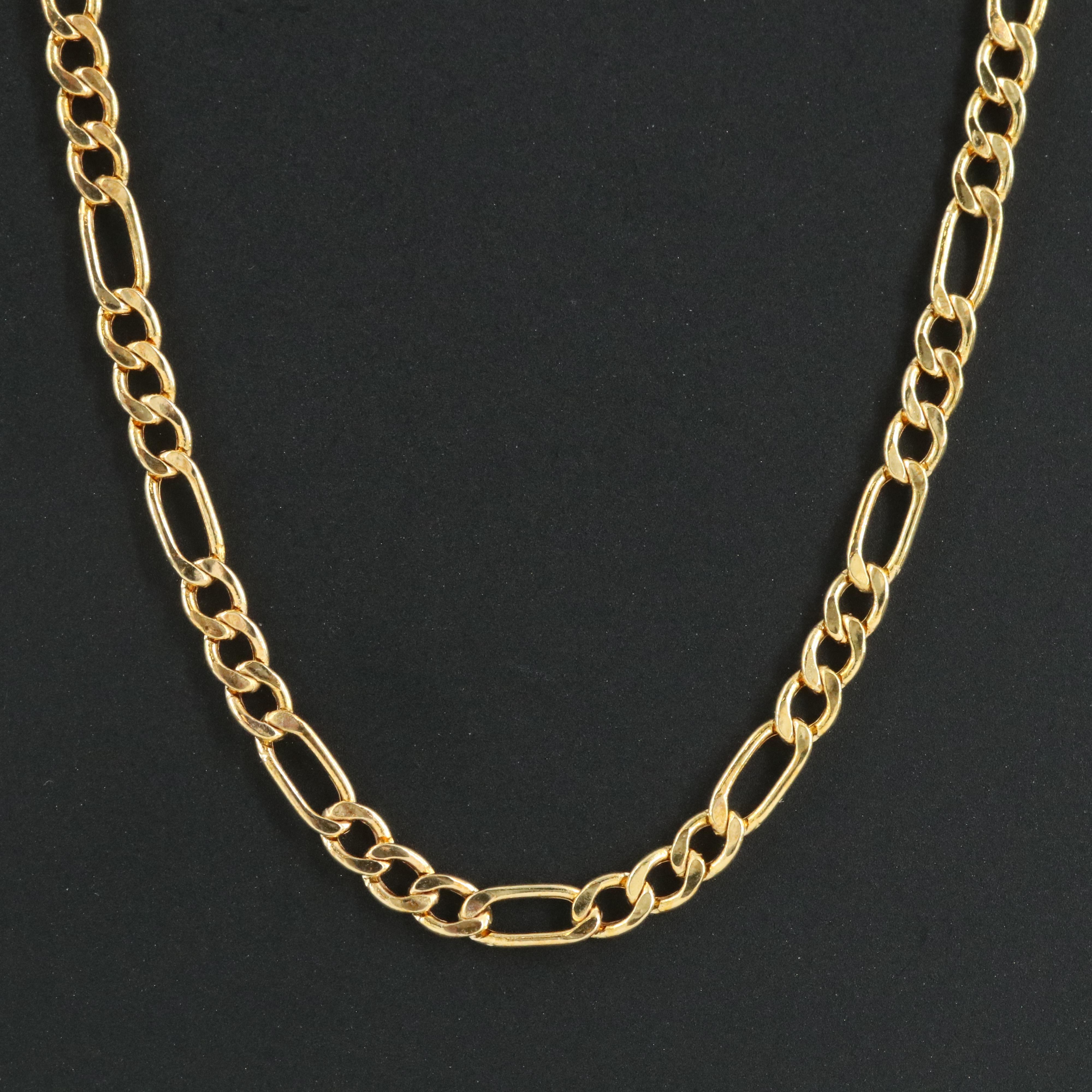 Italian 10K Figaro Chain Necklace