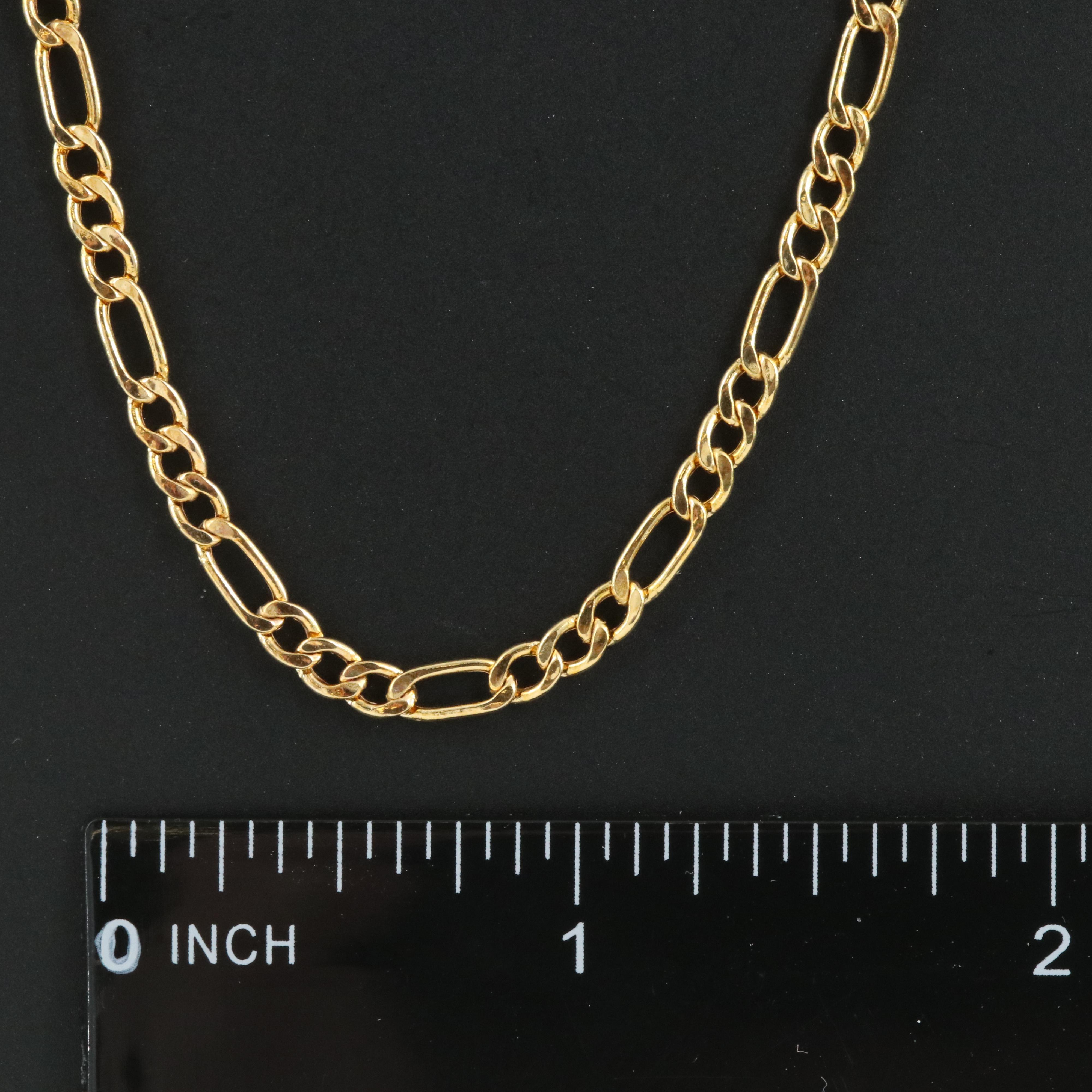 Italian 10K Figaro Chain Necklace