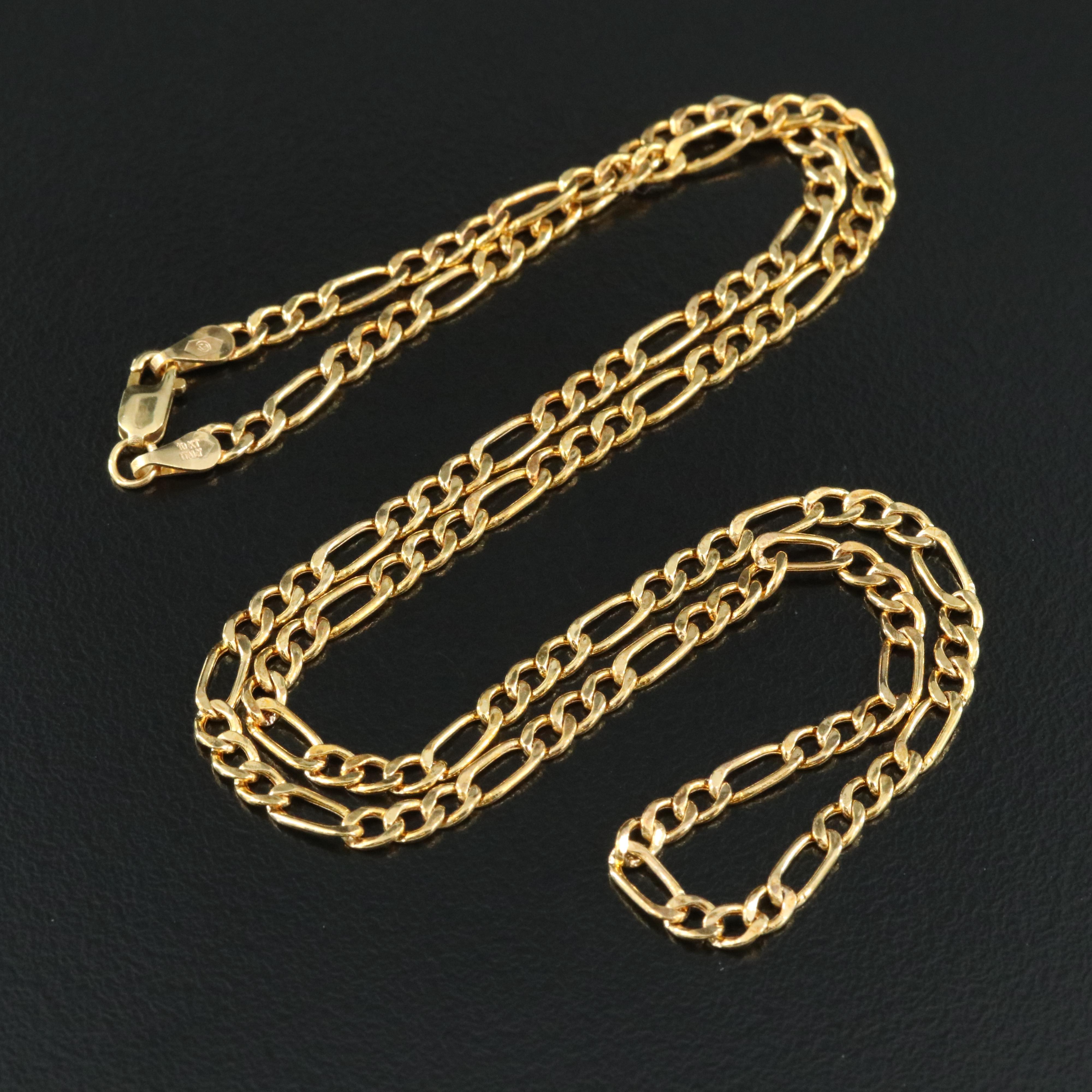 Italian 10K Figaro Chain Necklace