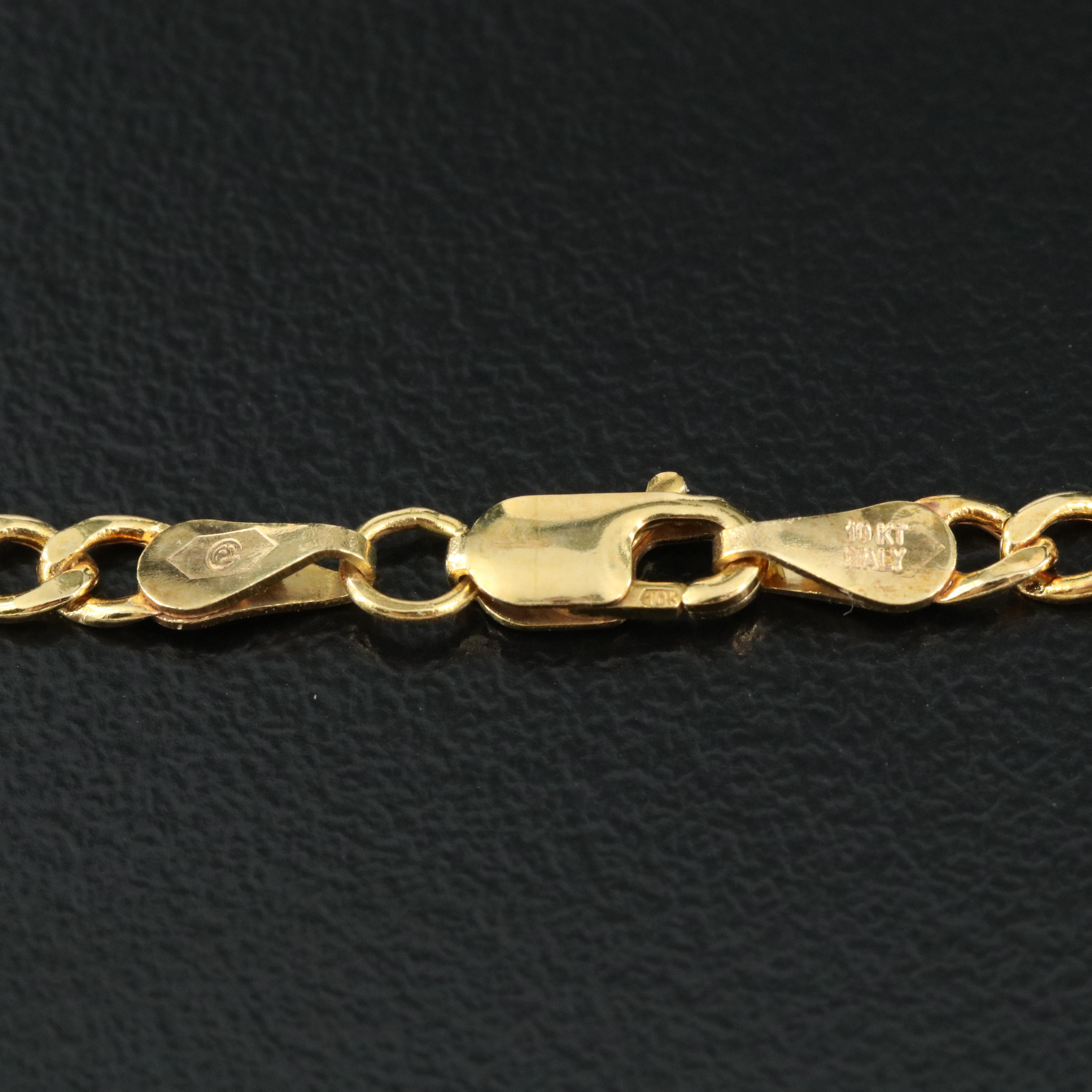 Italian 10K Figaro Chain Necklace