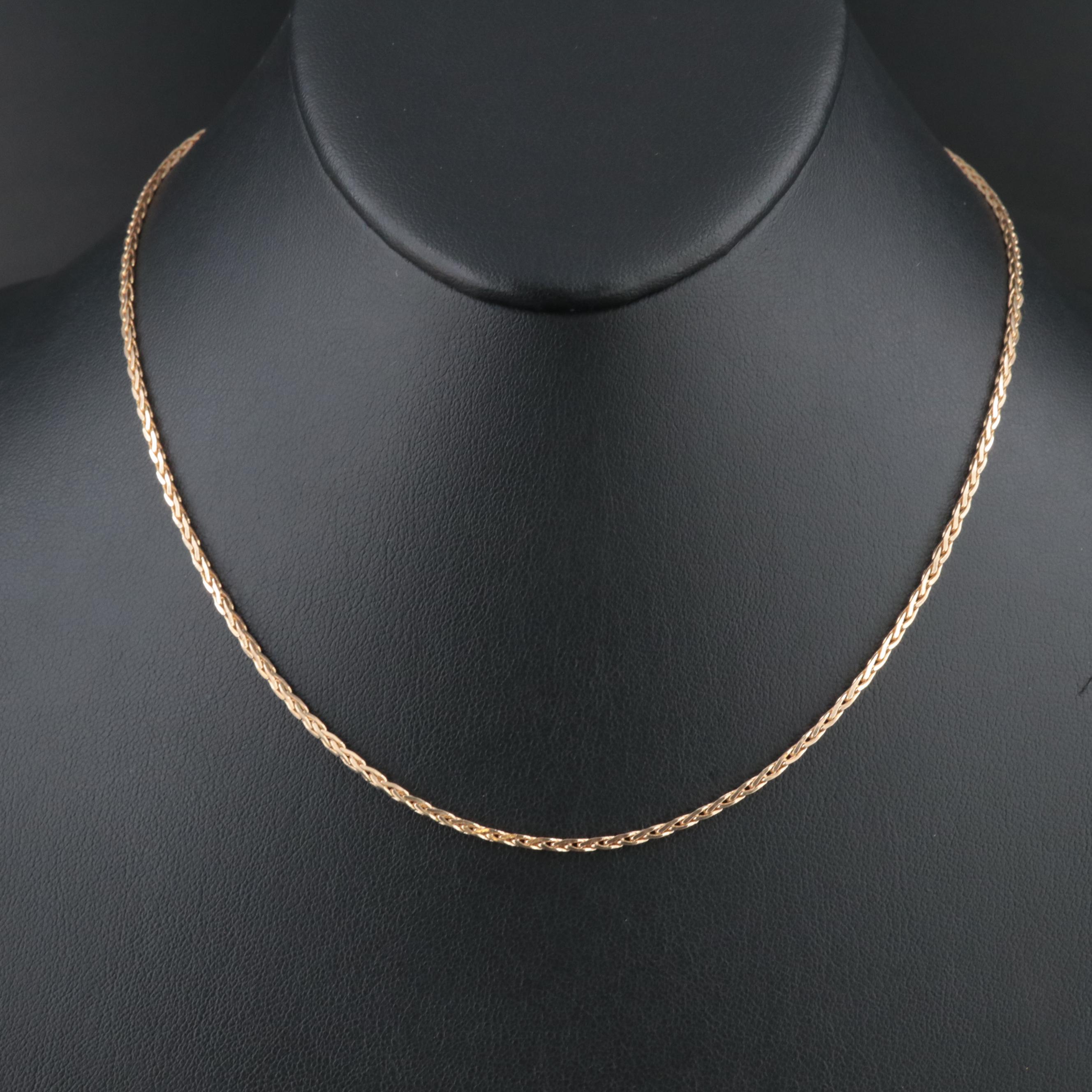 14K Wheat Chain Necklace