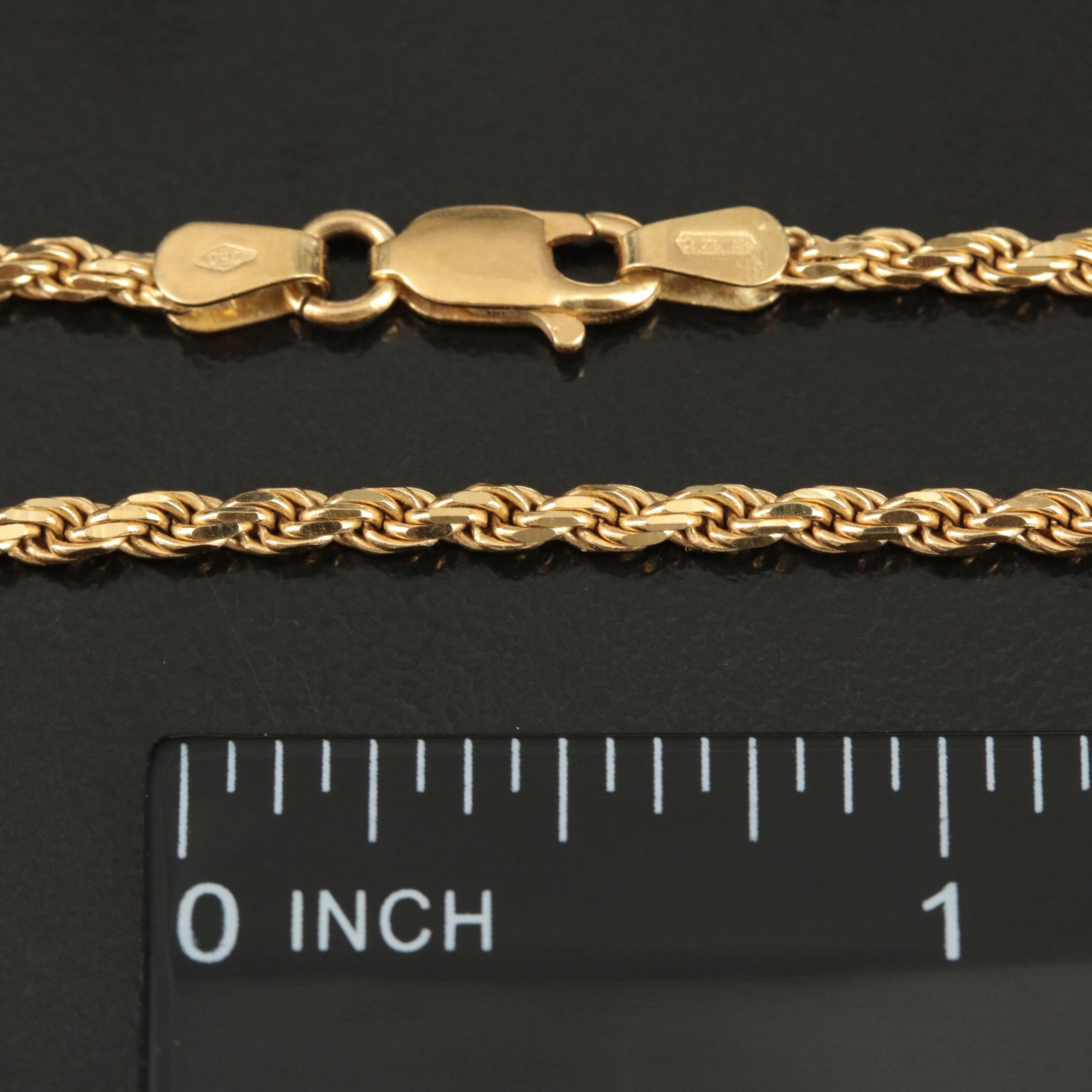 18K Rope Chain Necklace EBTH