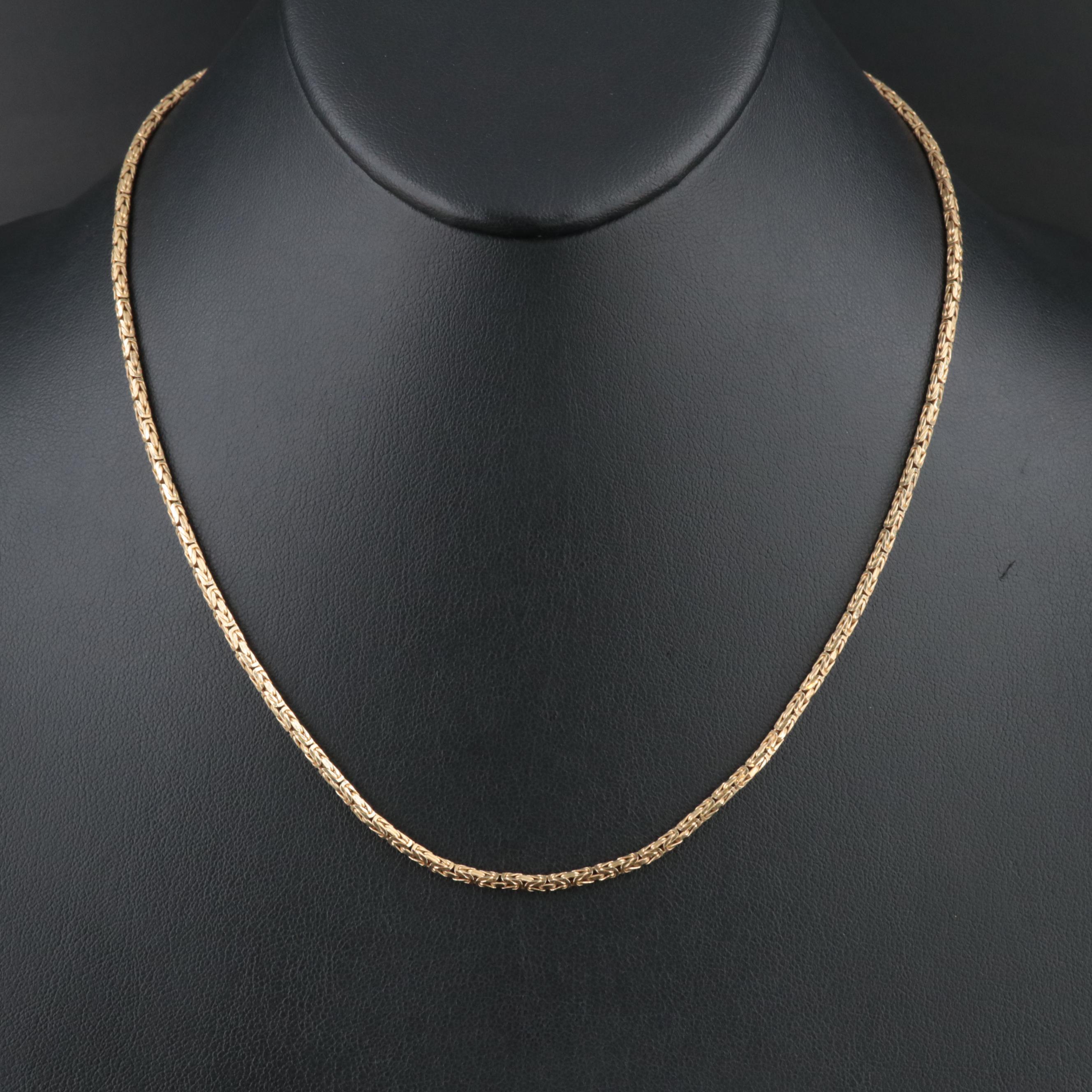 14K Square Byzantine Chain Necklace