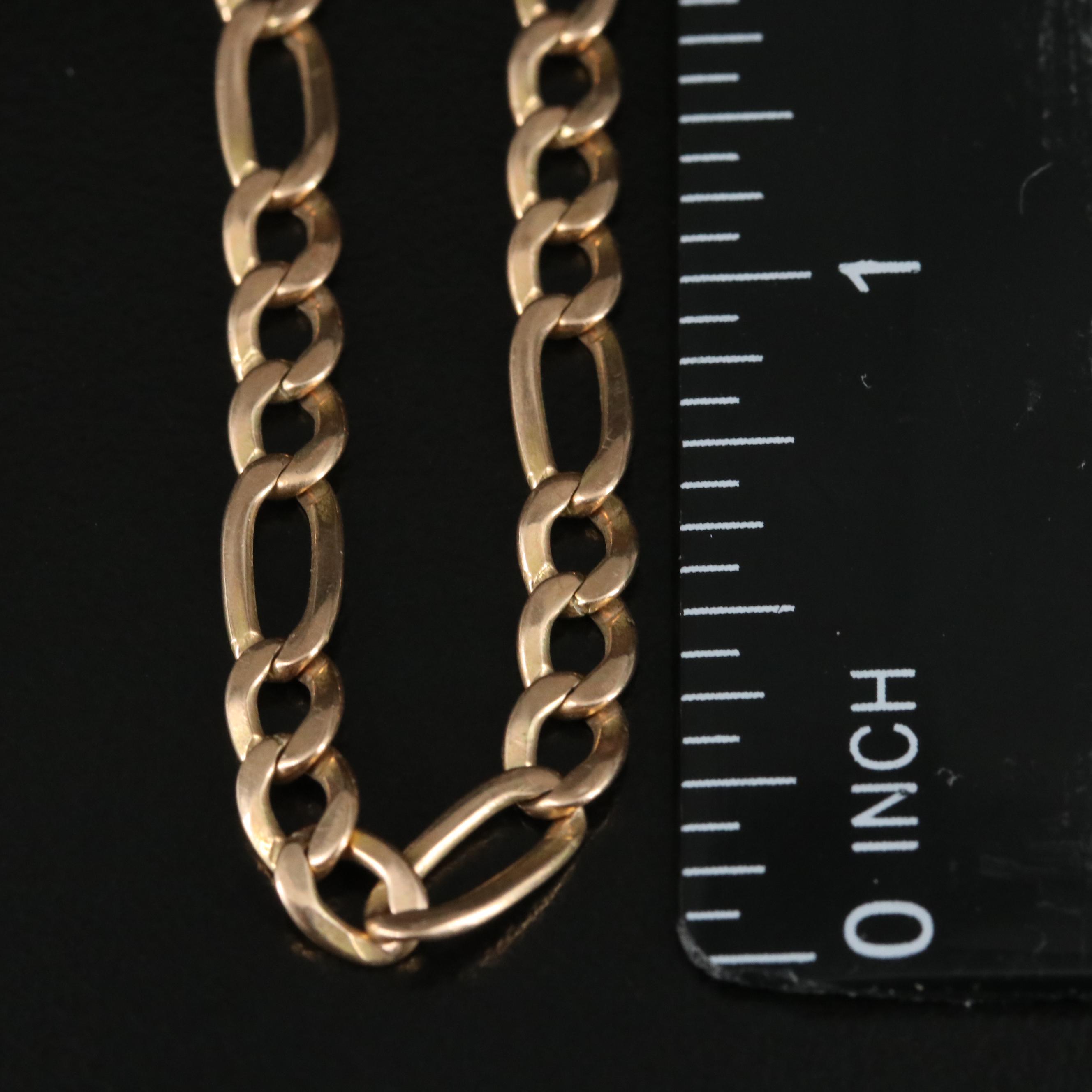 Italian 14K Figaro Chain Bracelet
