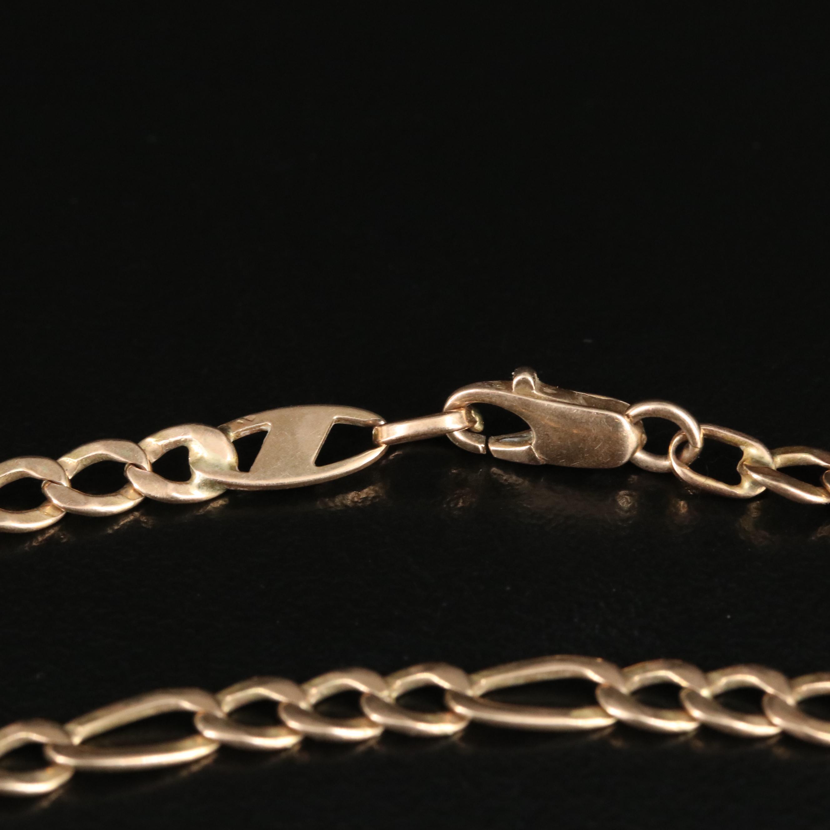 Italian 14K Figaro Chain Bracelet