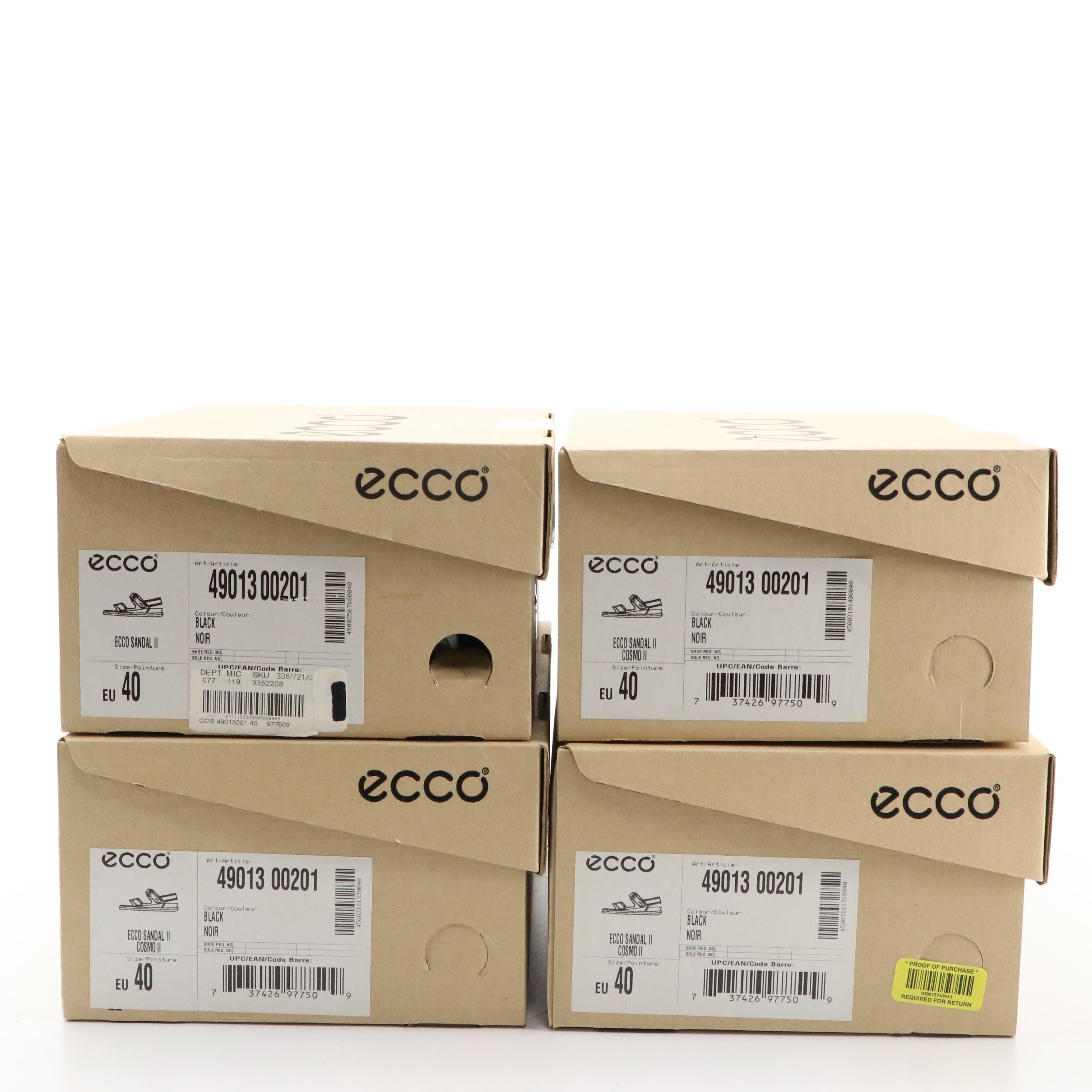 ECCO® Leather Cosmo II Sandals with Boxes