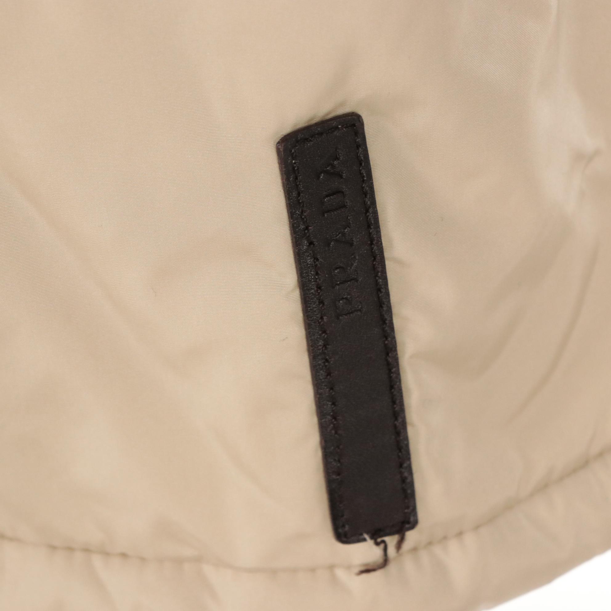 Prada Sport Beige Nylon Insulated Belted Jacket