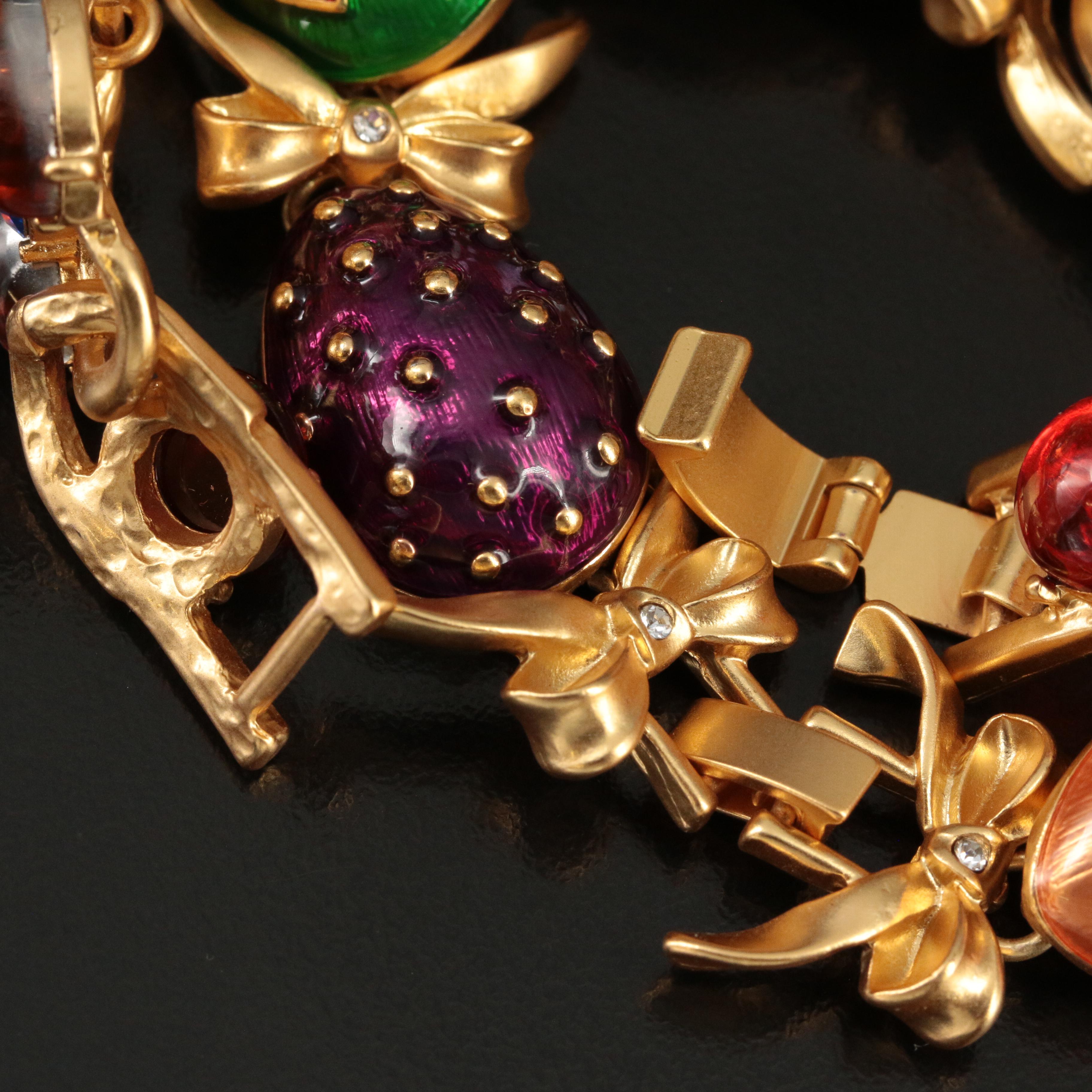 Catwalk Jon Jewel-Tone Link and Egg Bracelets