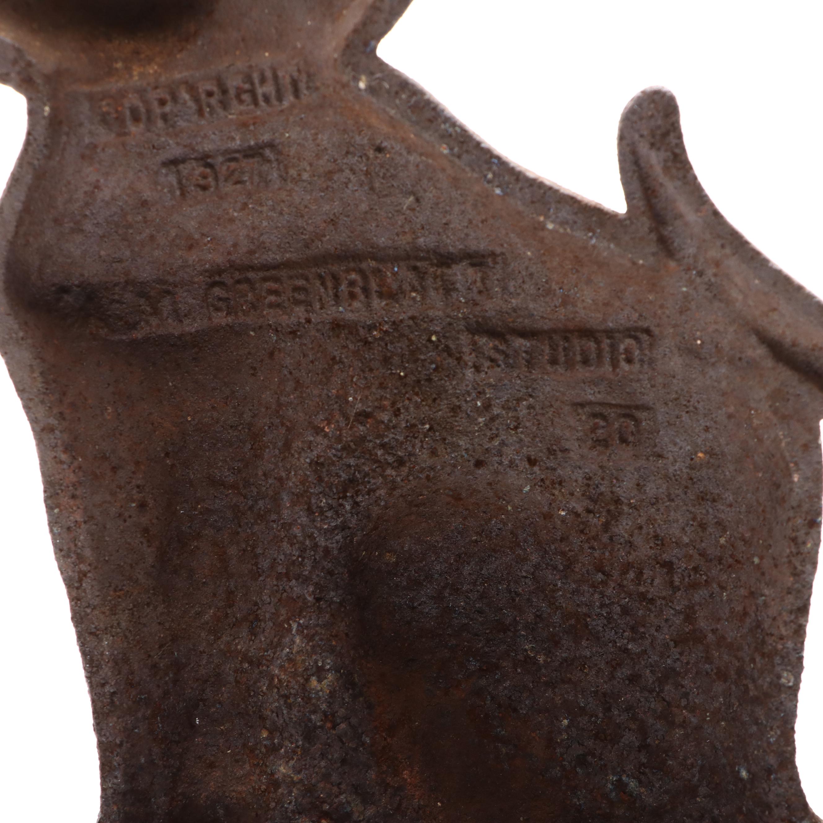 A.M. Greenblatt Studios Cast Iron "Sitting Cat" Doorstop, 1927