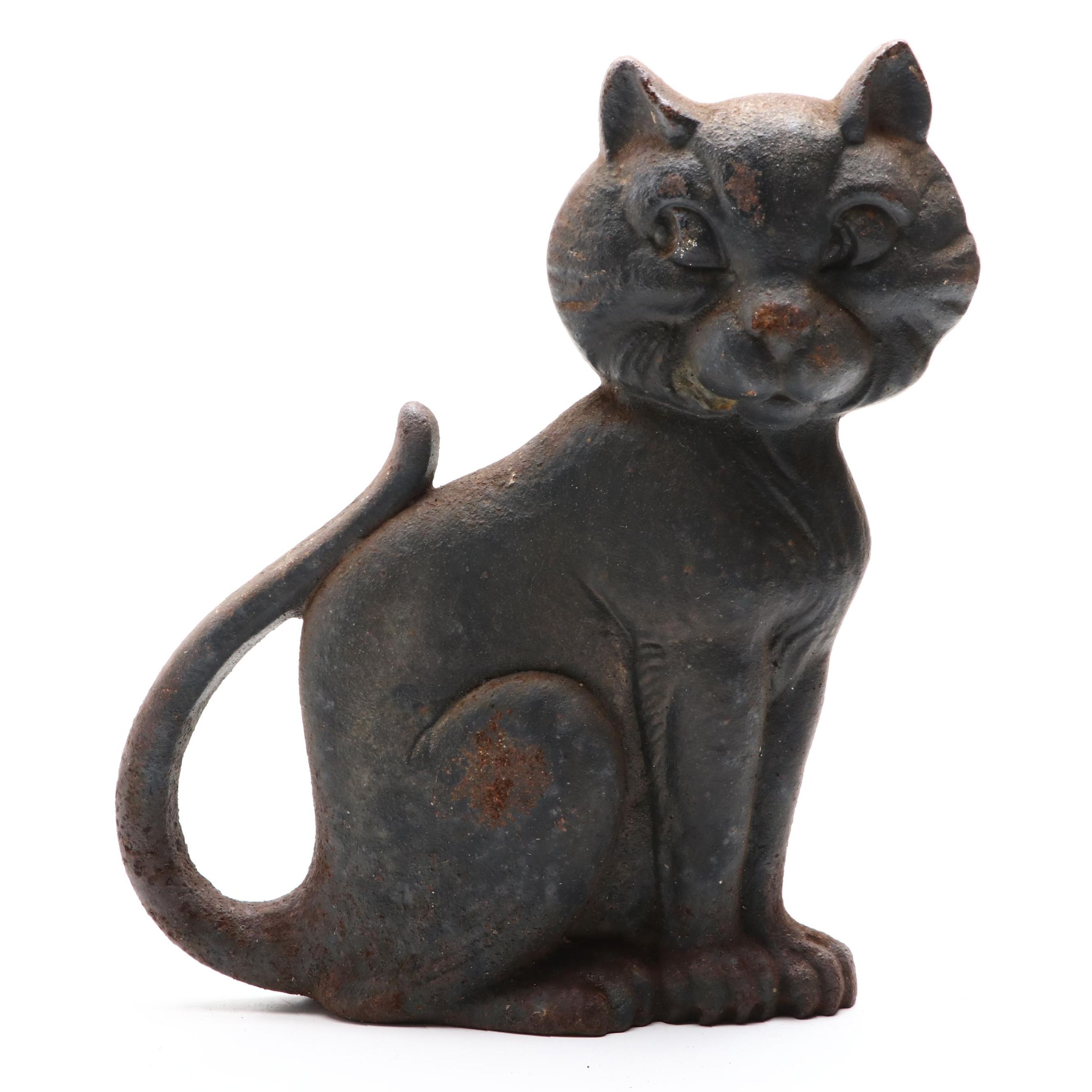 A.M. Greenblatt Studios Cast Iron "Sitting Cat" Doorstop, 1927