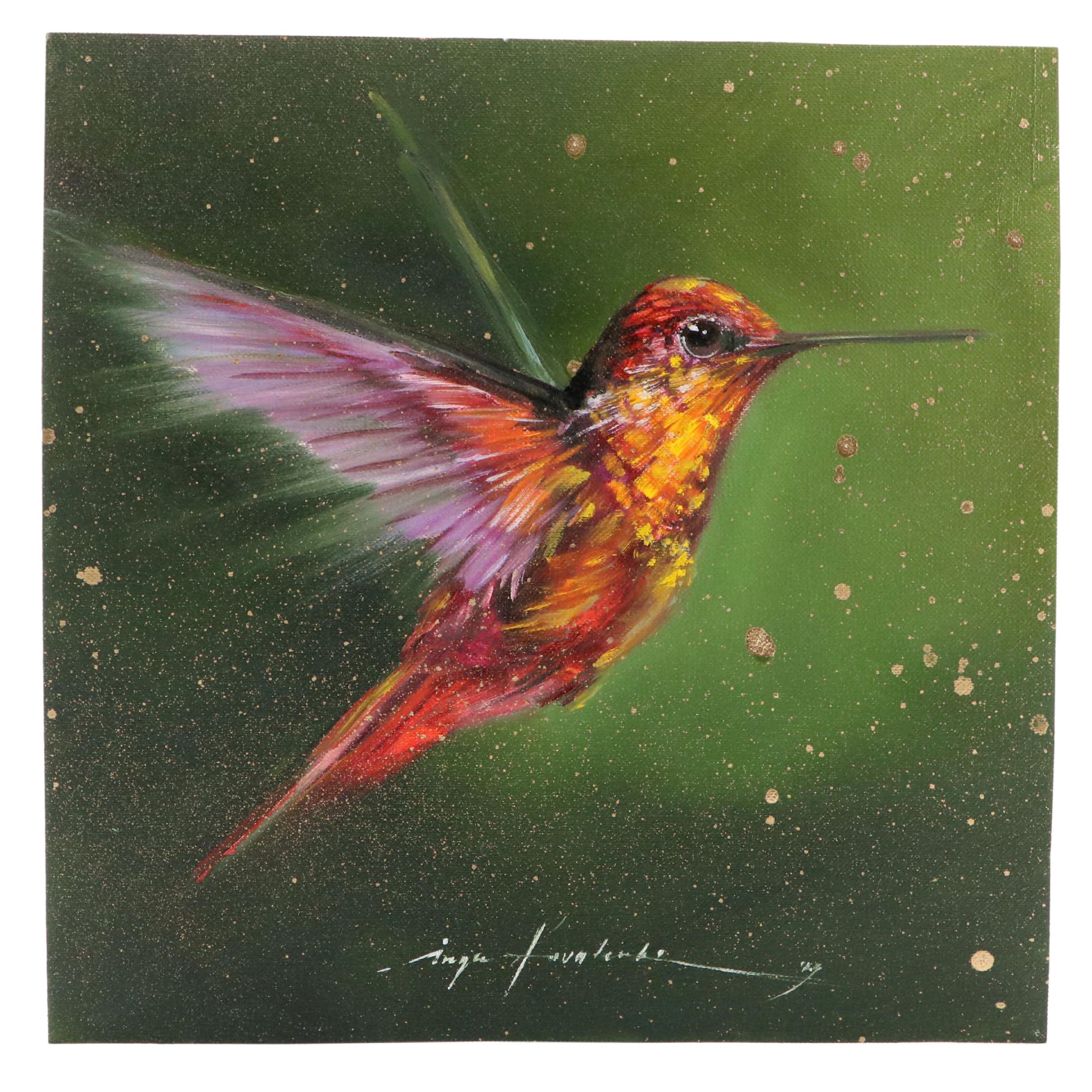 Inga Kovalenko Oil Painting of Hummingbird, 2023
