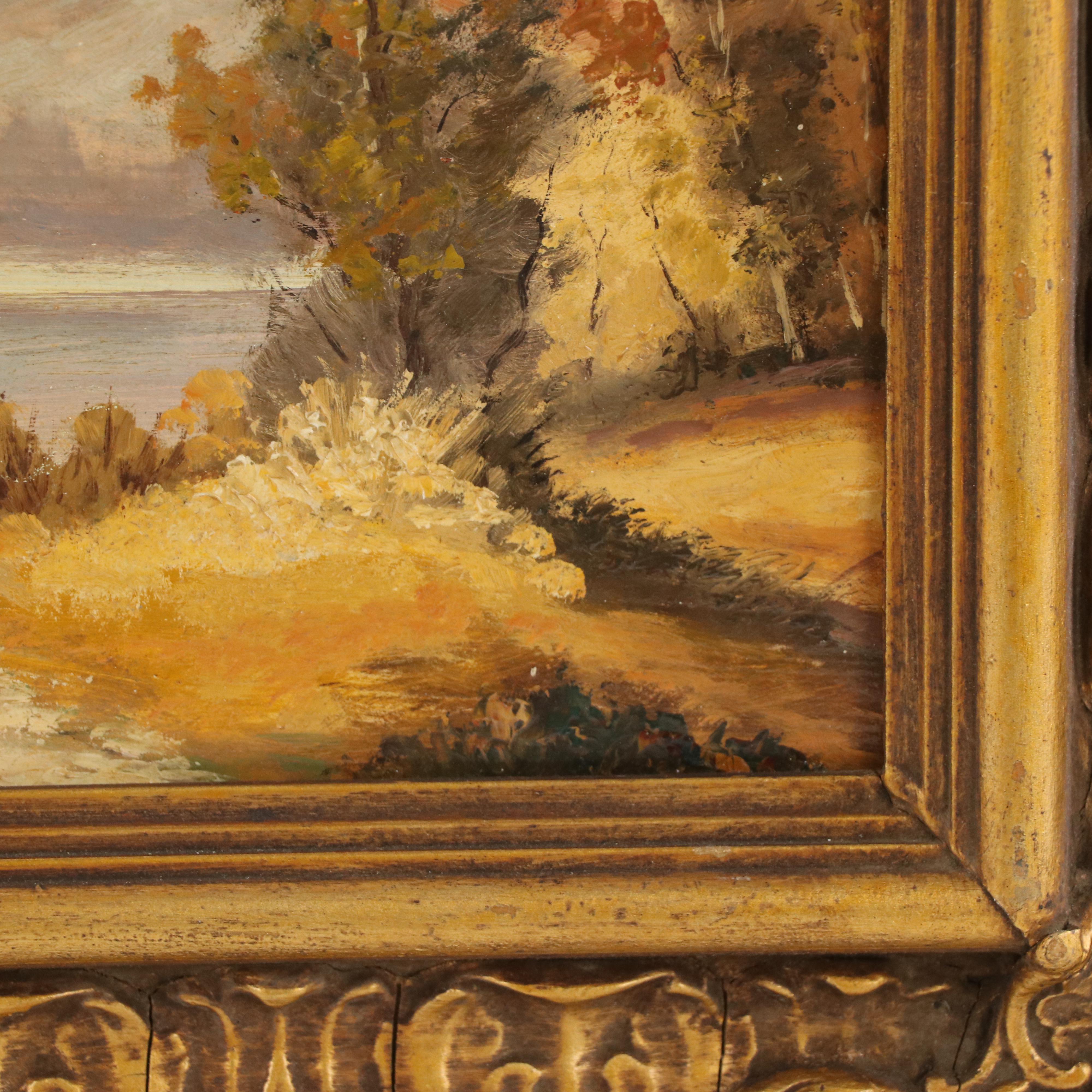 Ertz Oil Painting of a Landscape with Mountains and Lake, Late 20th Century