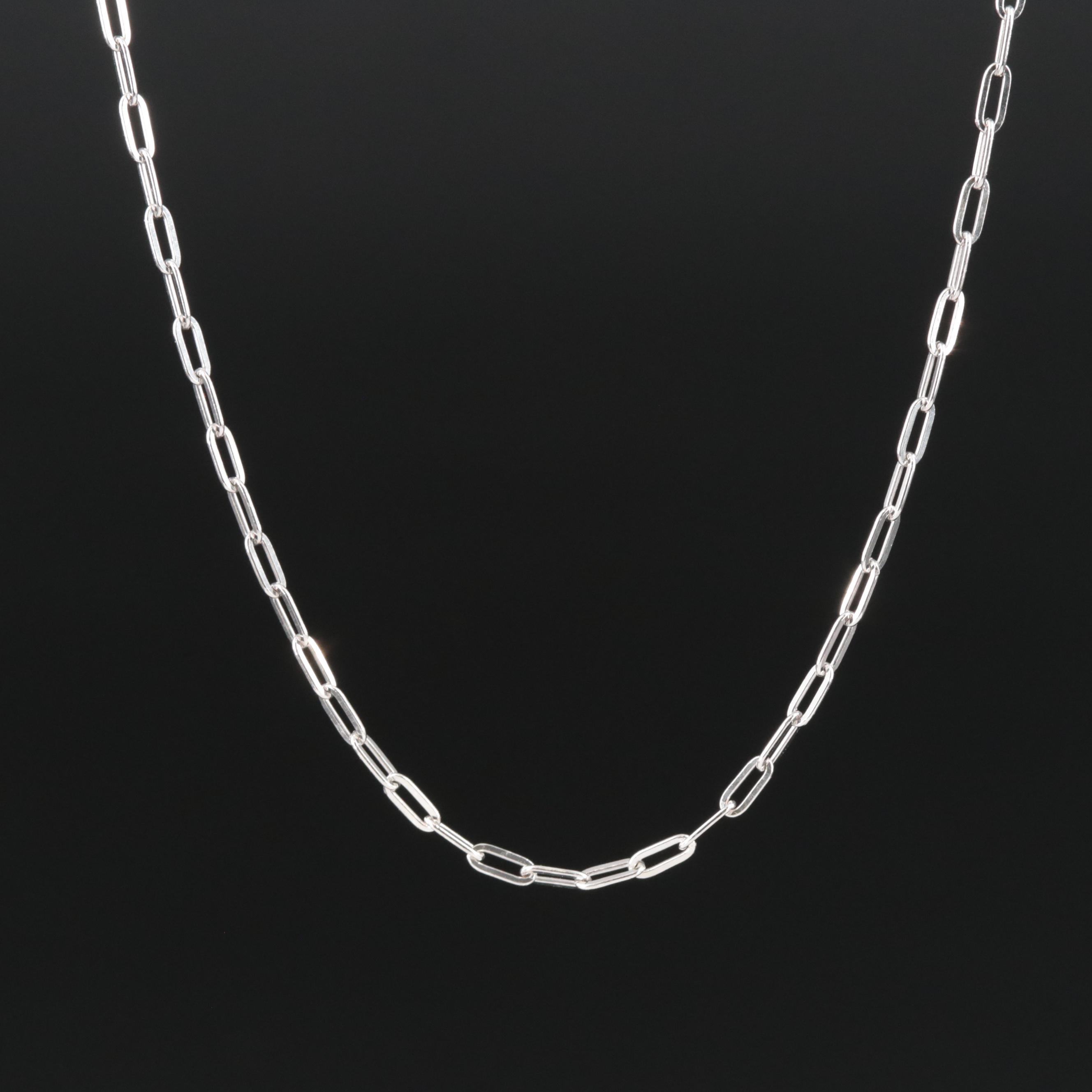Sterling Paper Clip Chain Necklace