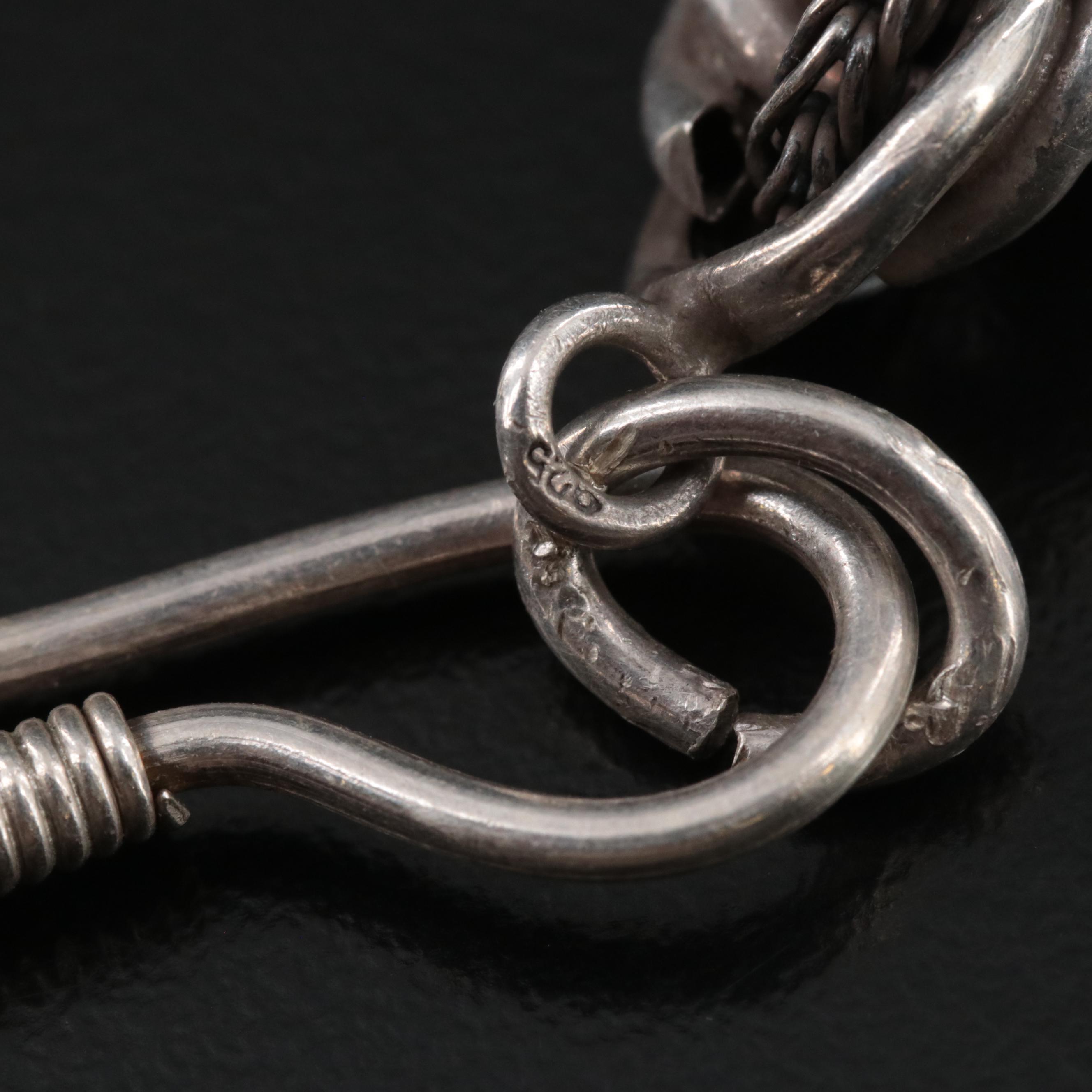 Sterling Rope and Foxtail Chain Necklace