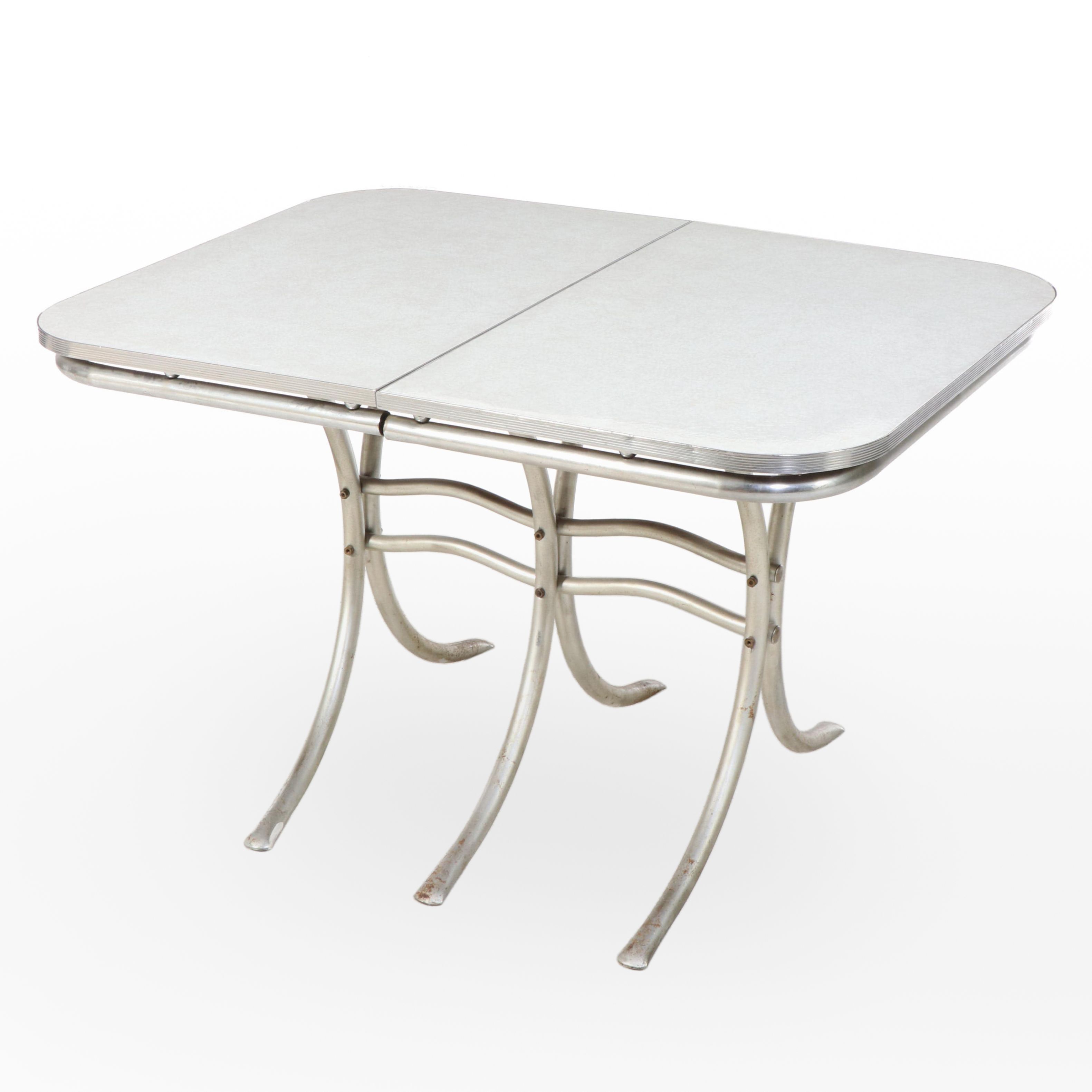 Douglas Furniture Chrome and Formica Extending Kitchen Table, Mid-20th Century