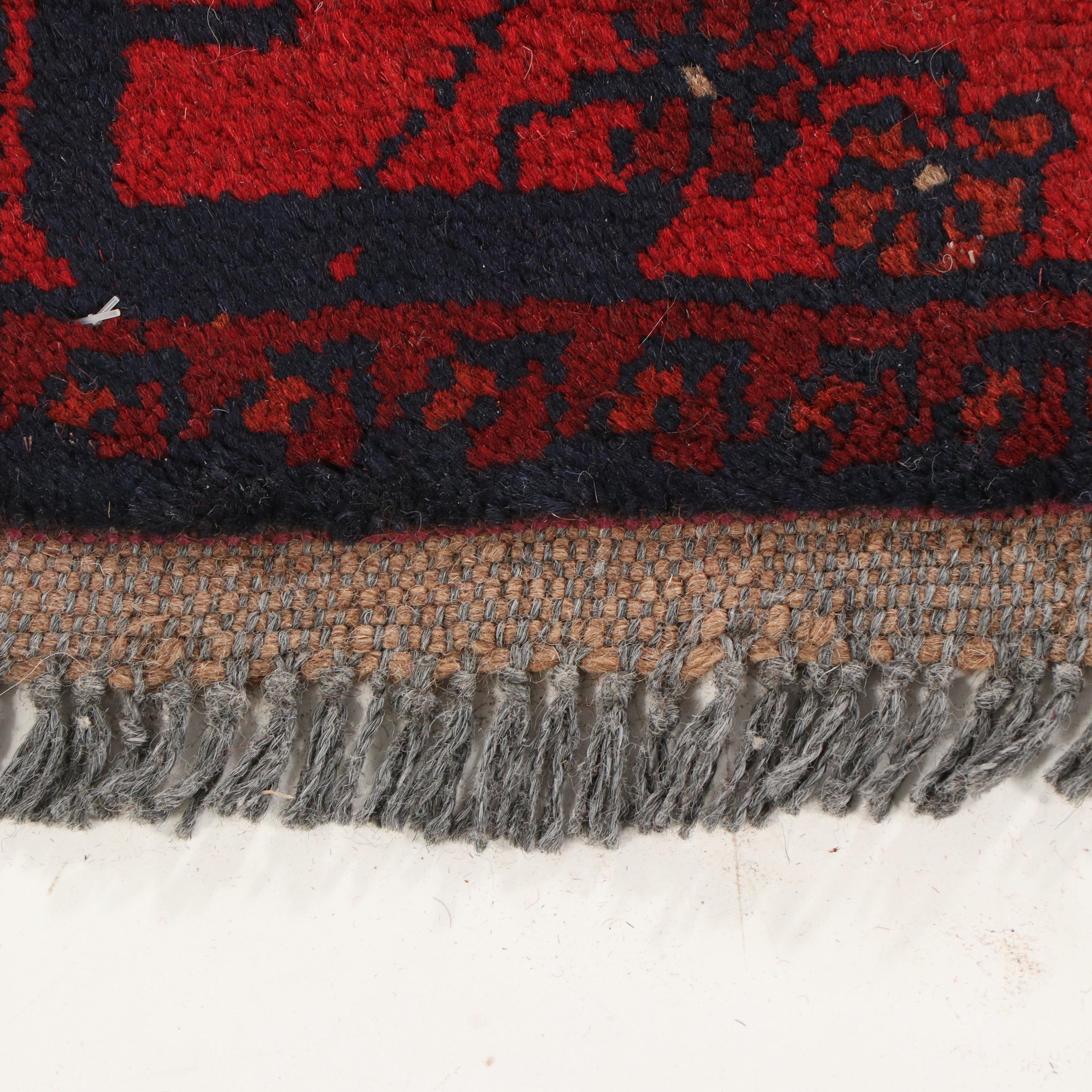 1'8 x 5'1 Hand-Knotted Pakistani Afghan Kunduz Style Accent Rug