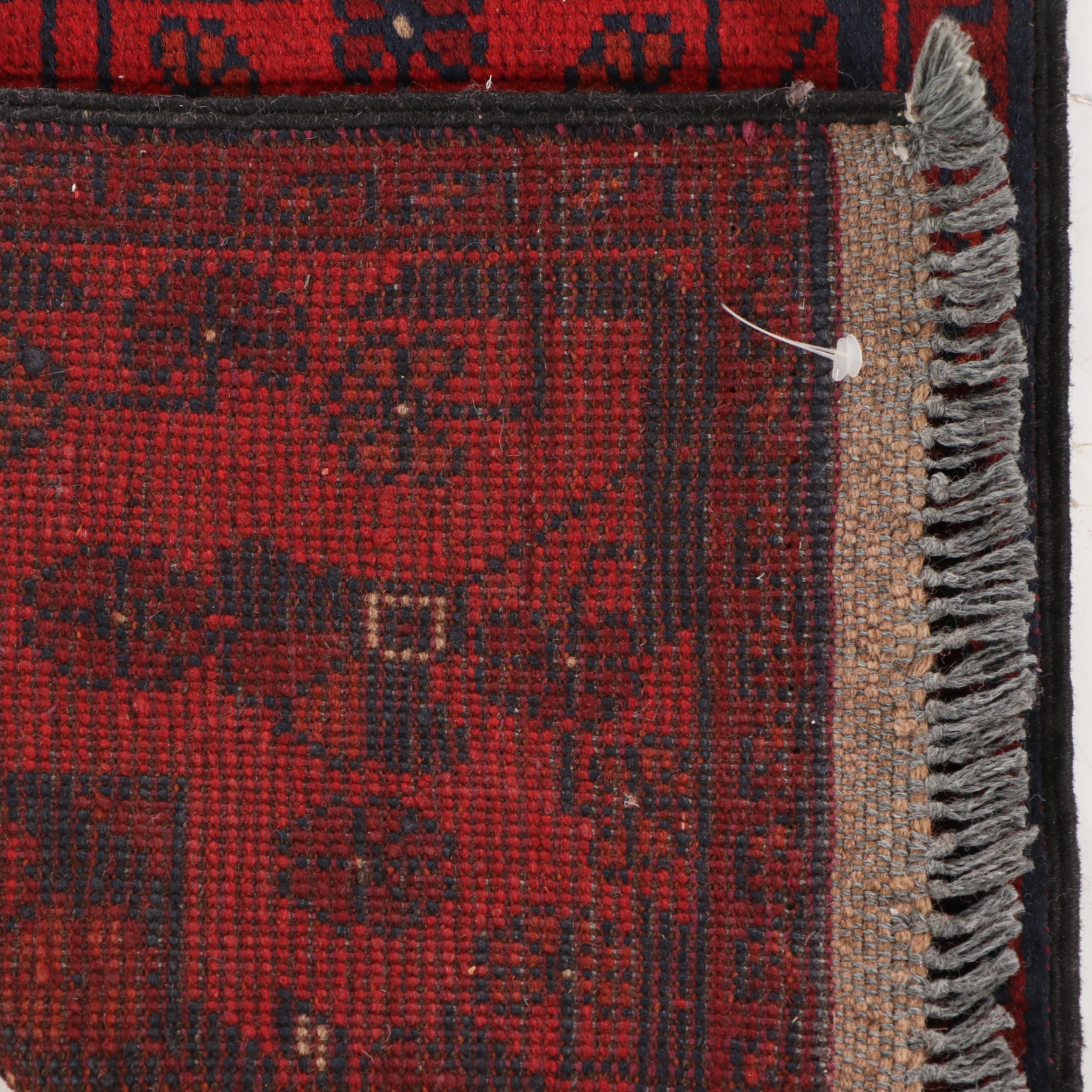 1'8 x 5'1 Hand-Knotted Pakistani Afghan Kunduz Style Accent Rug