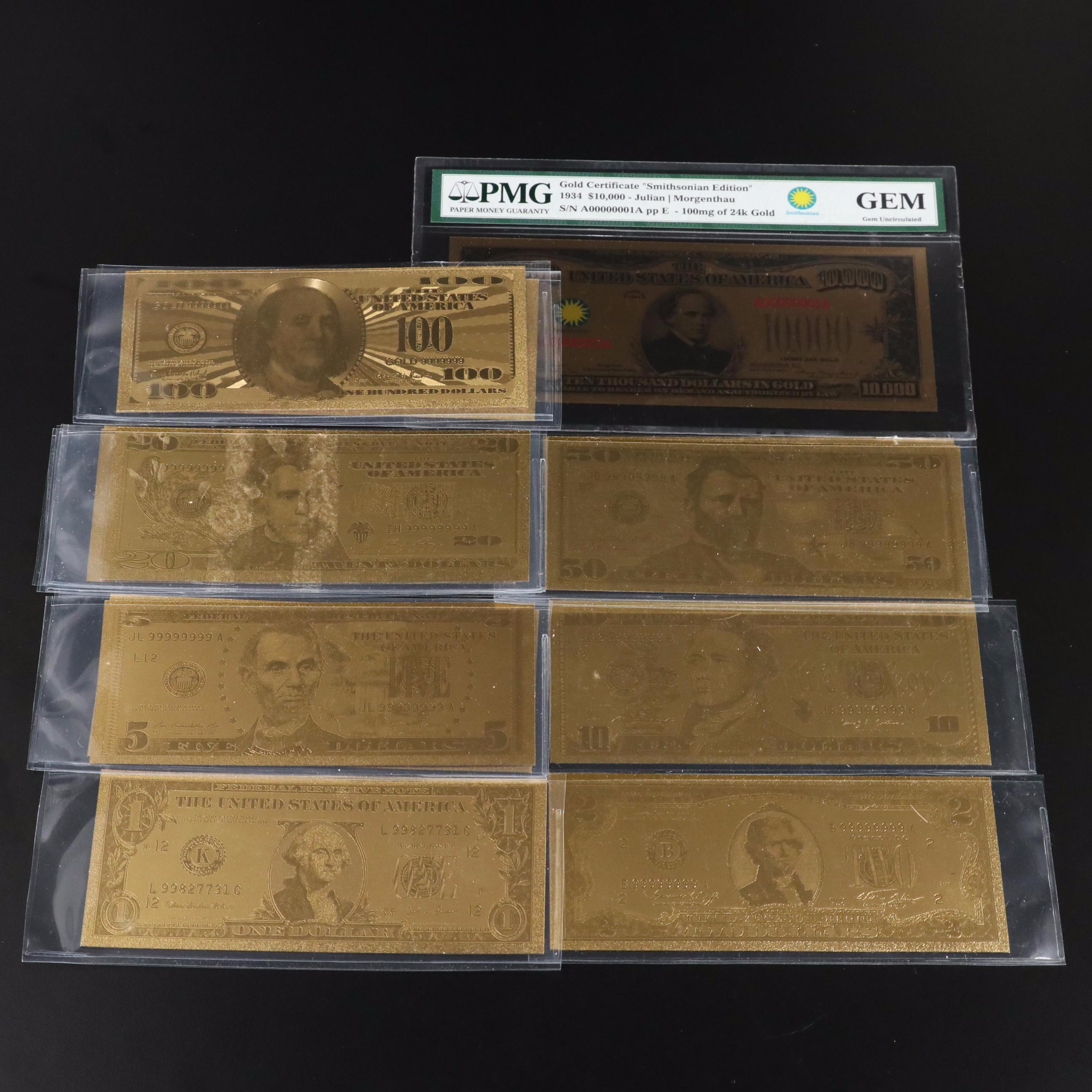 PMG Graded Gem Uncirculated "Smithsonian Edition" Gold Certificate