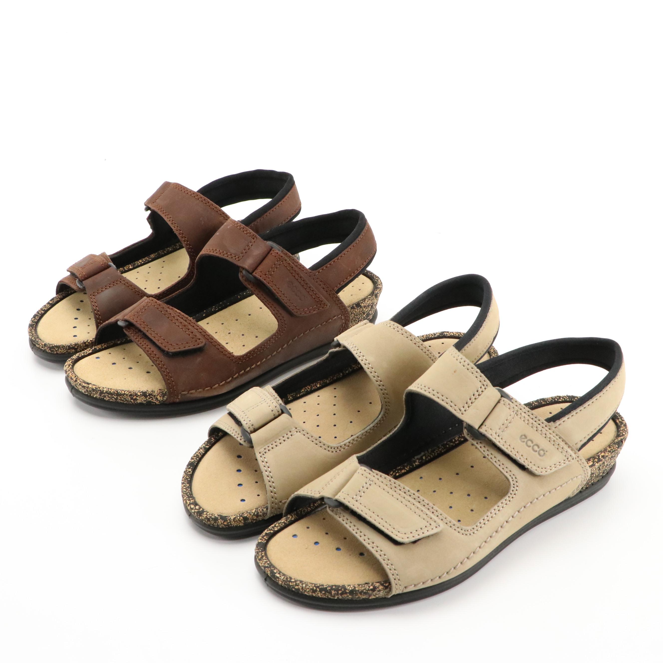 ECCO® Leather Cosmo II Sandals with Boxes