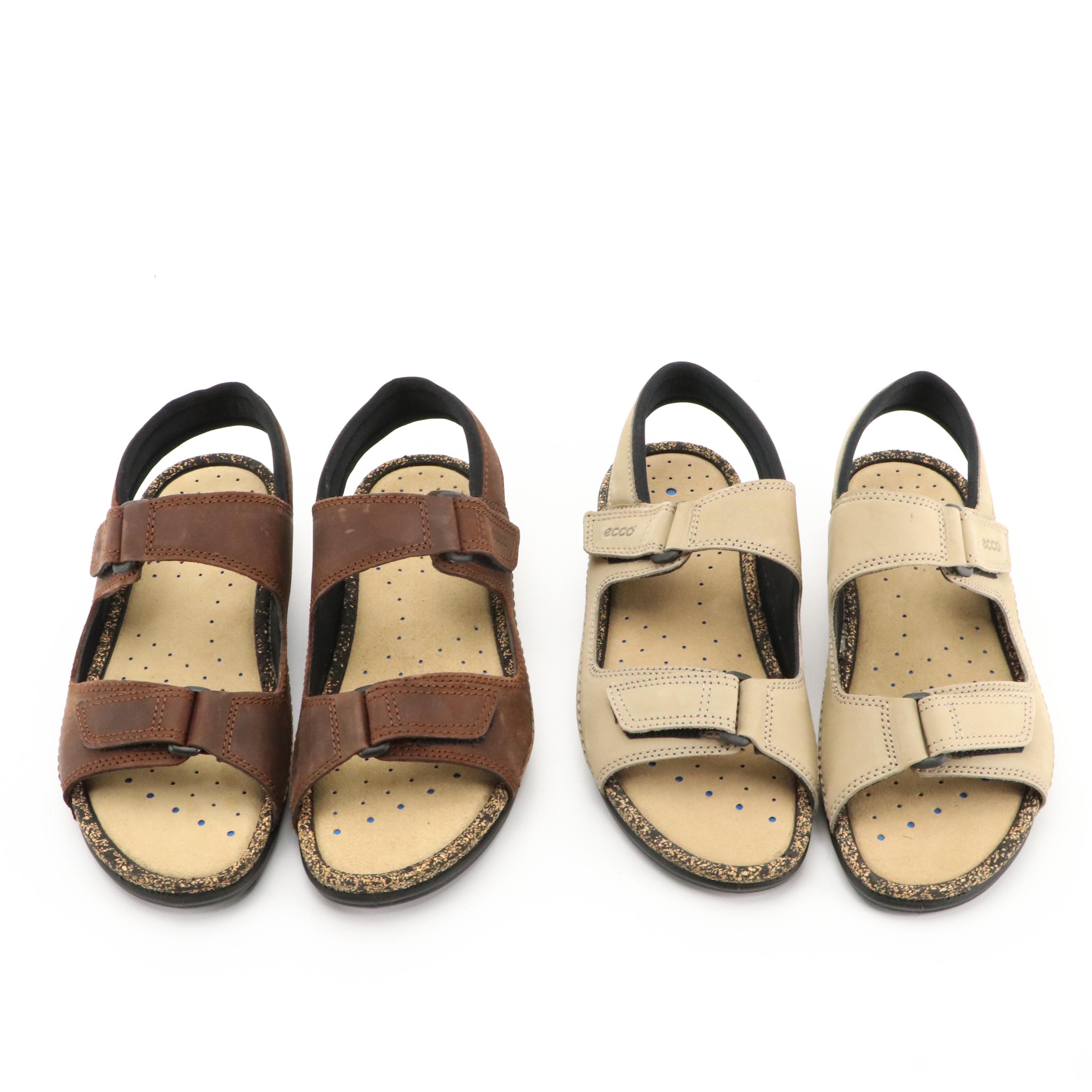 ECCO® Leather Cosmo II Sandals with Boxes