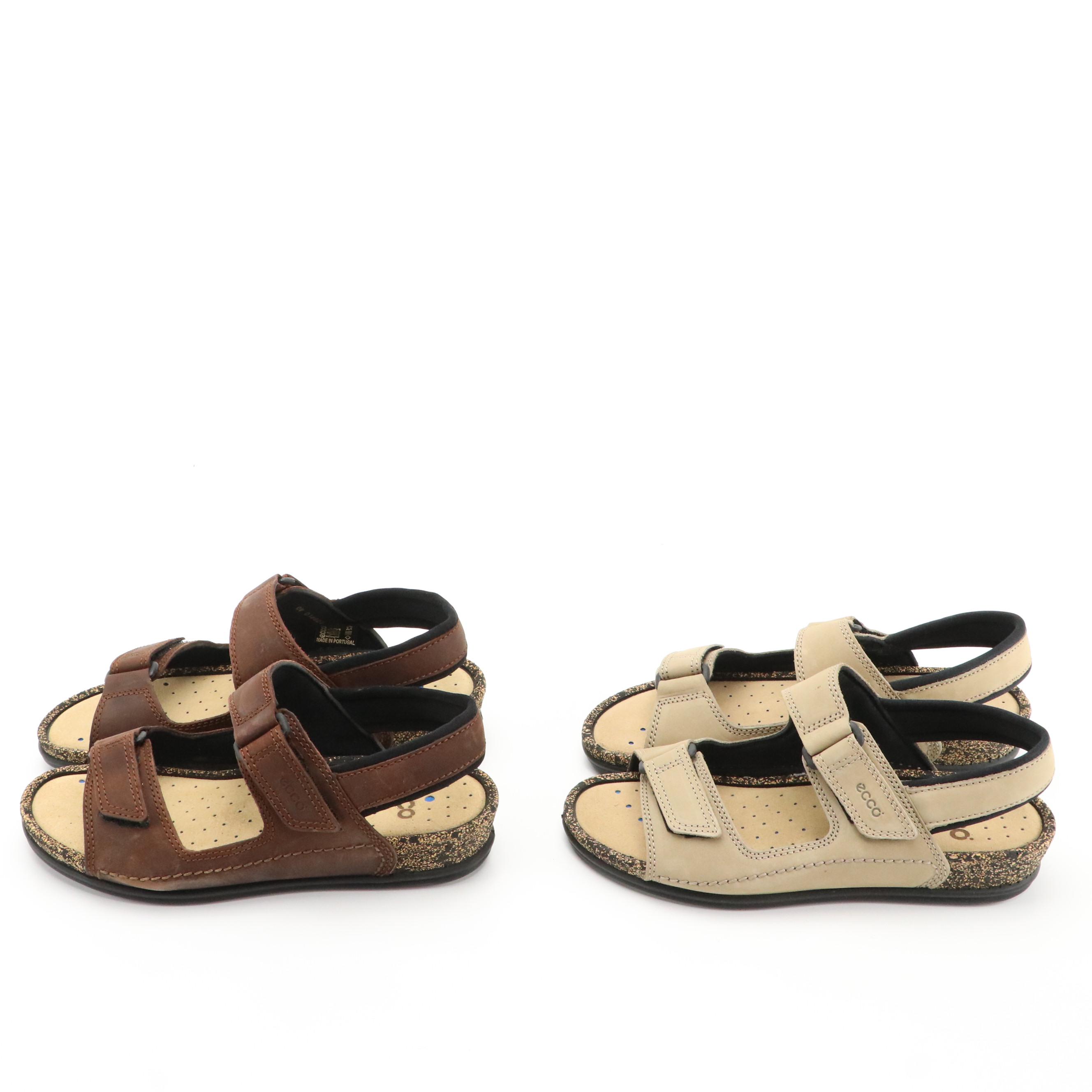 ECCO® Leather Cosmo II Sandals with Boxes